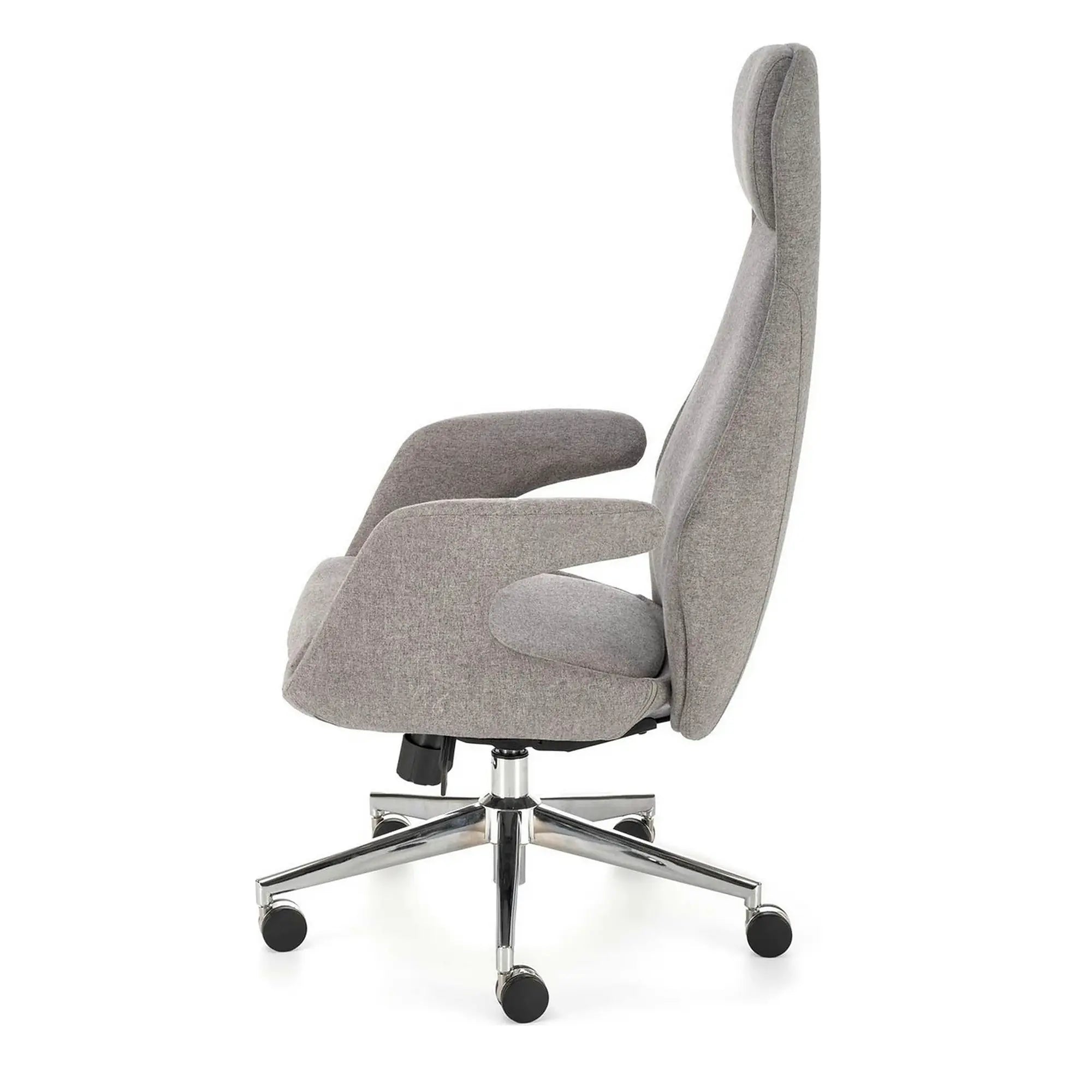 Scaun birou KEVIN, gri deschis, stofa clasica/metal, 74x68x118/125 cm
