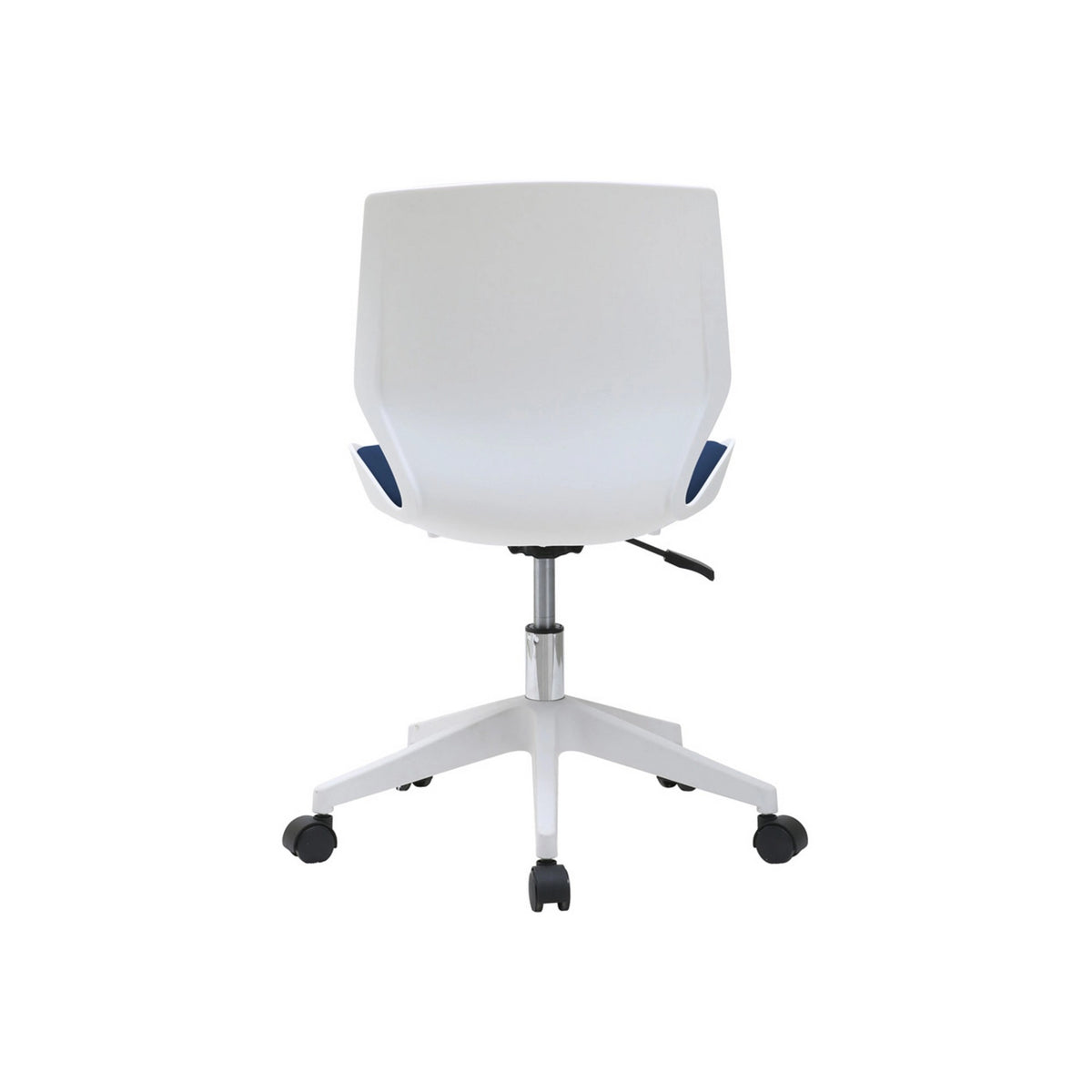 Scaun birou KILI, alb/albastru, stofa/plastic, 53x49x82/92 cm