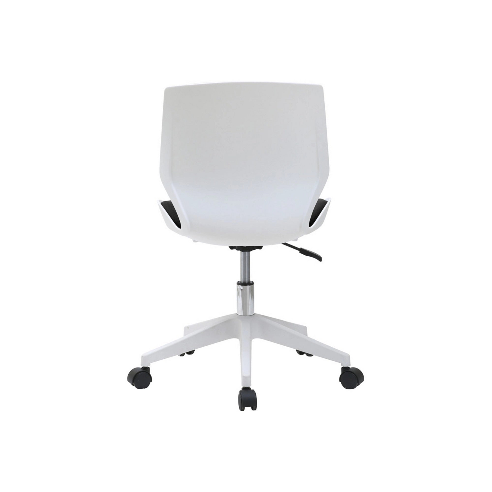 Scaun birou KILI, alb/negru, stofa/plastic, 53x49x82/92 cm