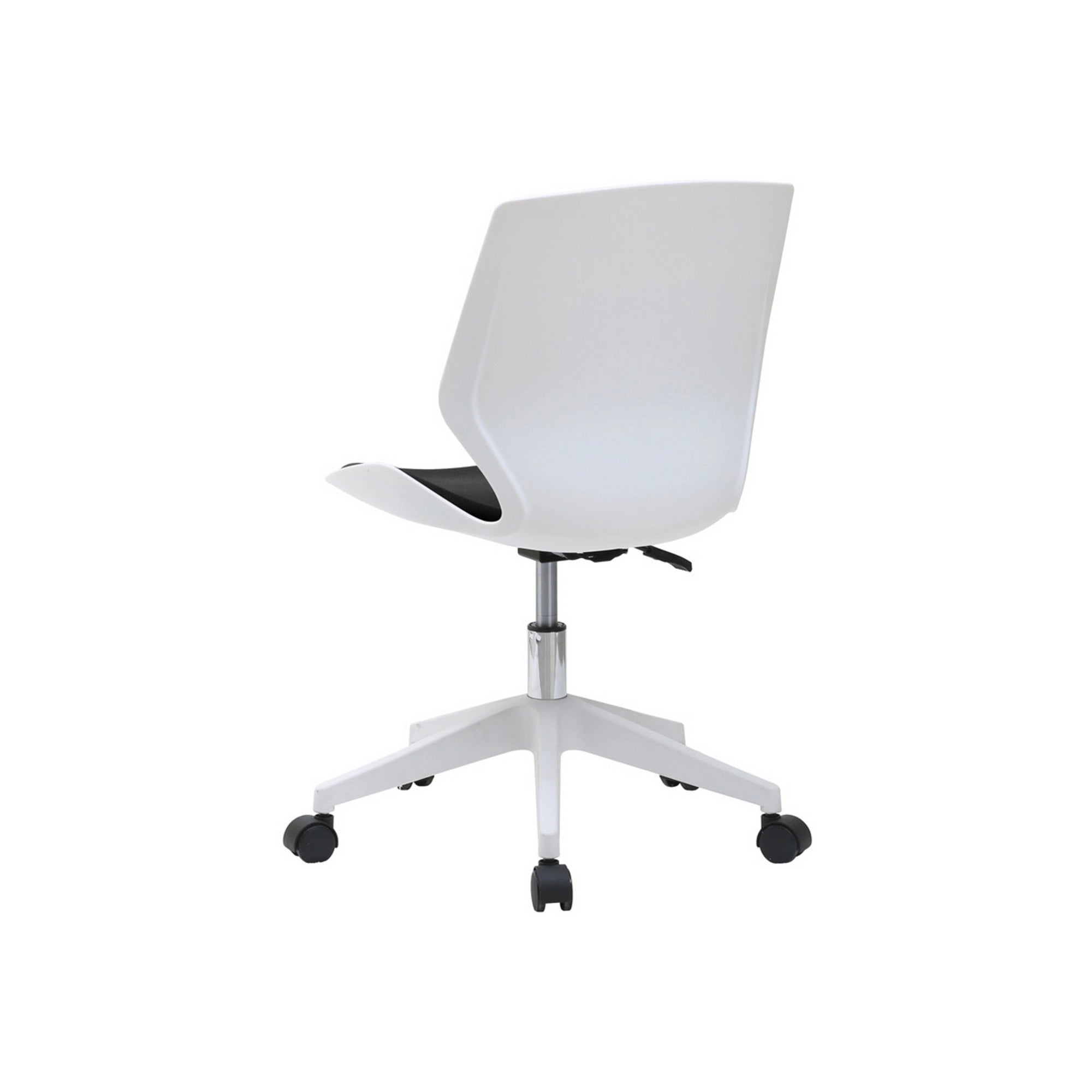 Scaun birou KILI, alb/negru, stofa/plastic, 53x49x82/92 cm