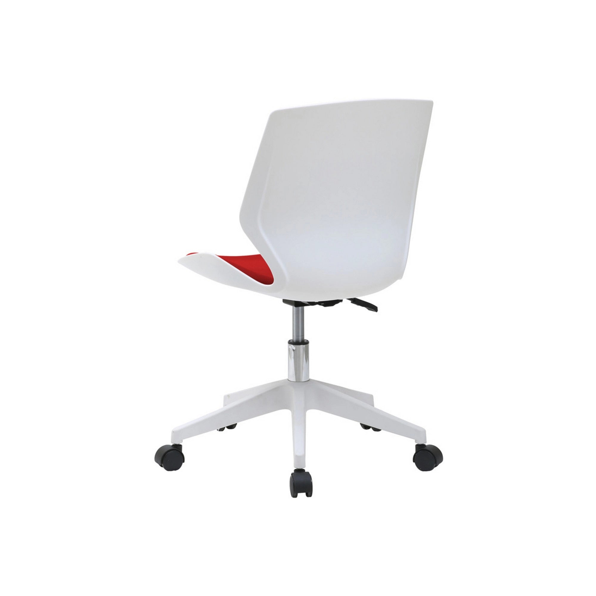 Scaun birou KILI, alb/rosu, stofa/plastic, 53x49x82/92 cm