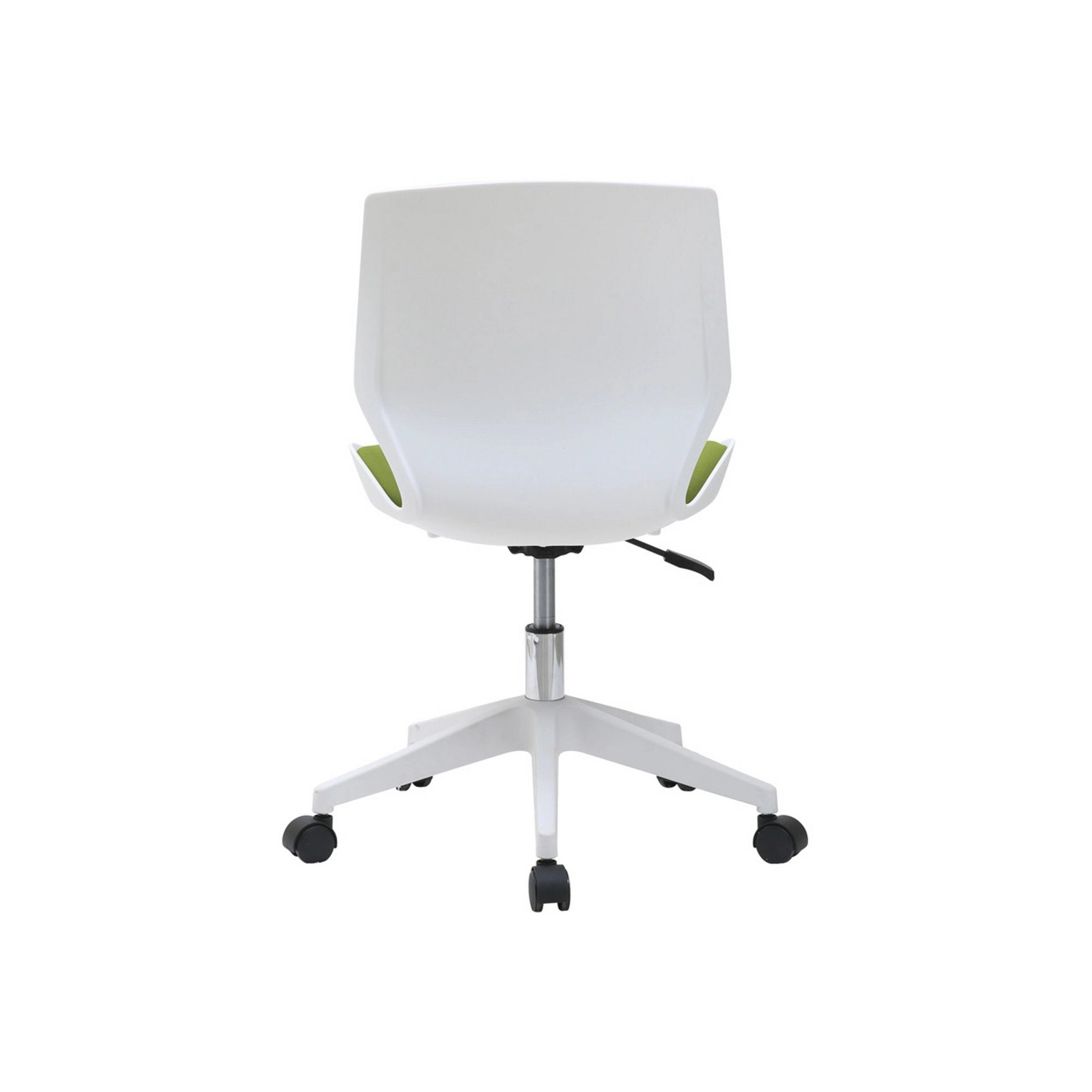 Scaun birou KILI, alb/verde, stofa/plastic, 53x49x82/92 cm