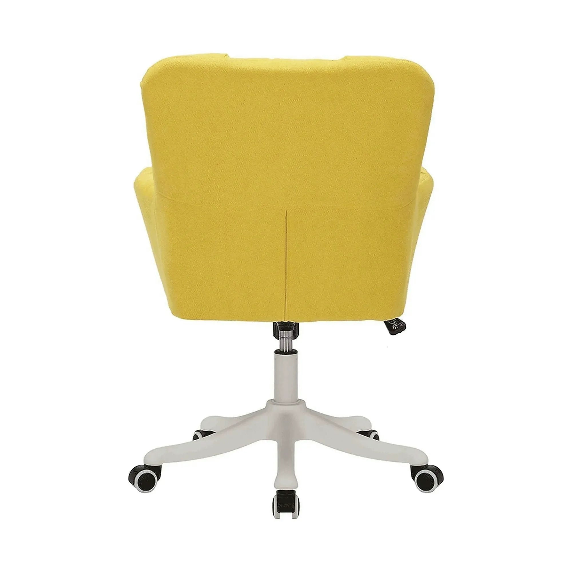 Scaun birou LOREL, galben/crom, stofa clasica/metal, 64x67x90/100 cm