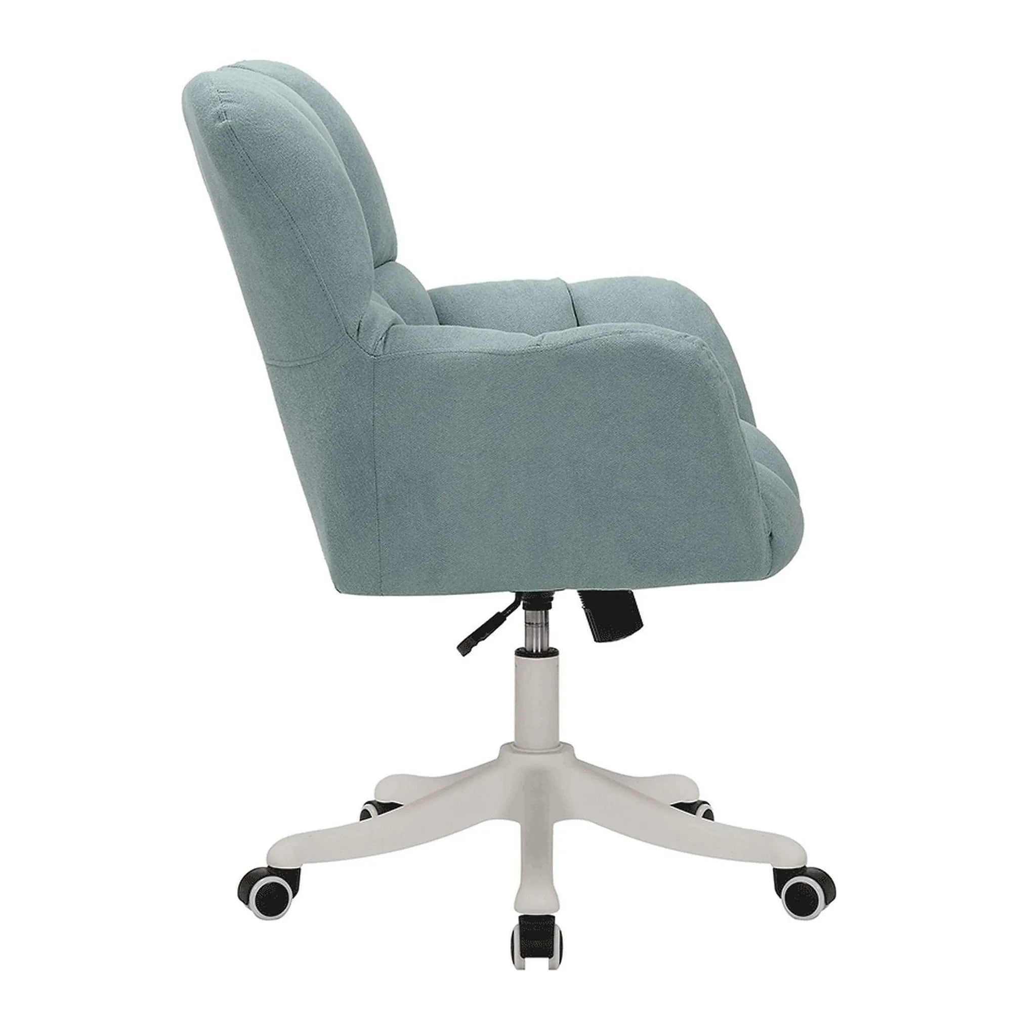Scaun birou LOREL, verde menta, stofa clasica, 64x67x90/99 cm