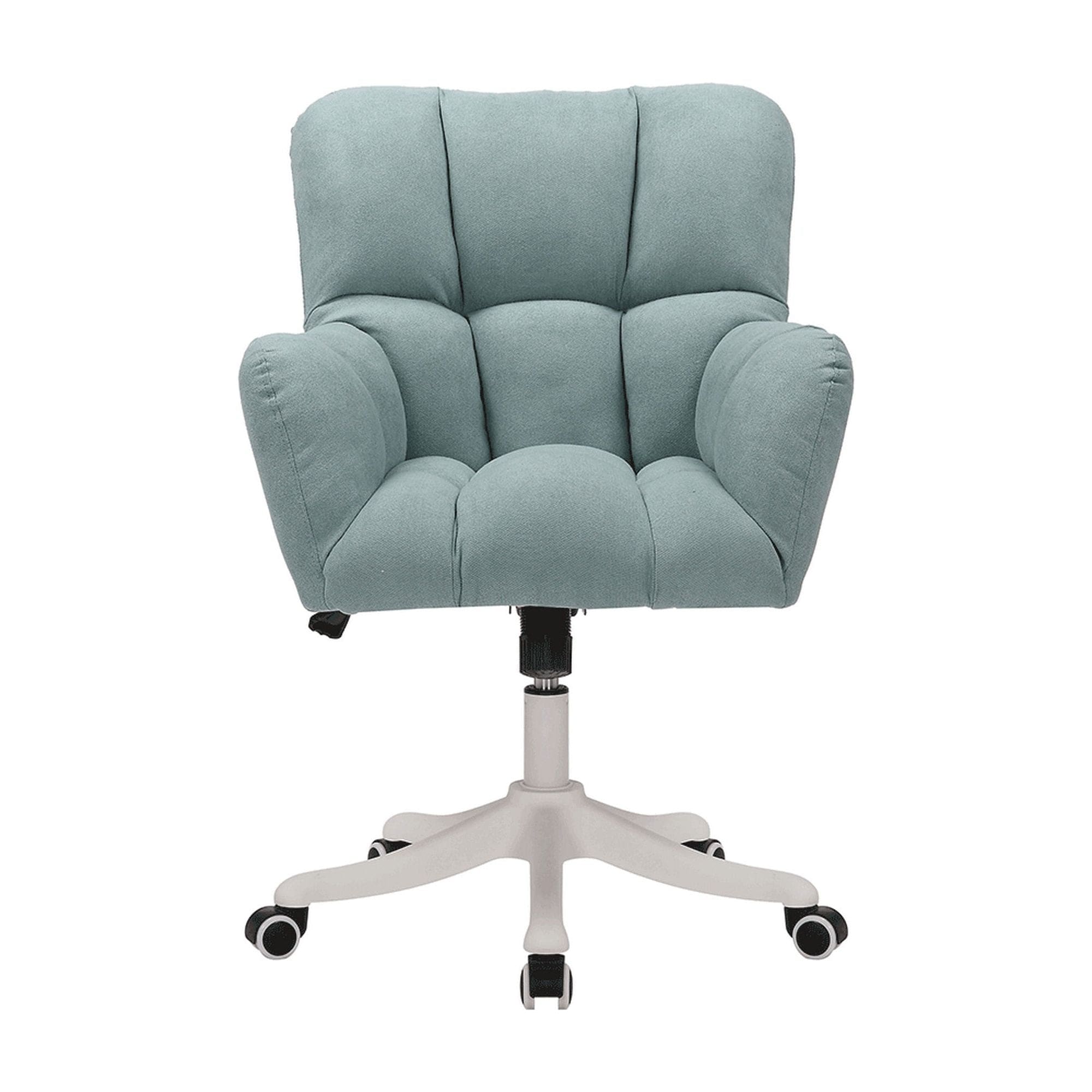 Scaun birou LOREL, verde menta, stofa clasica, 64x67x90/99 cm