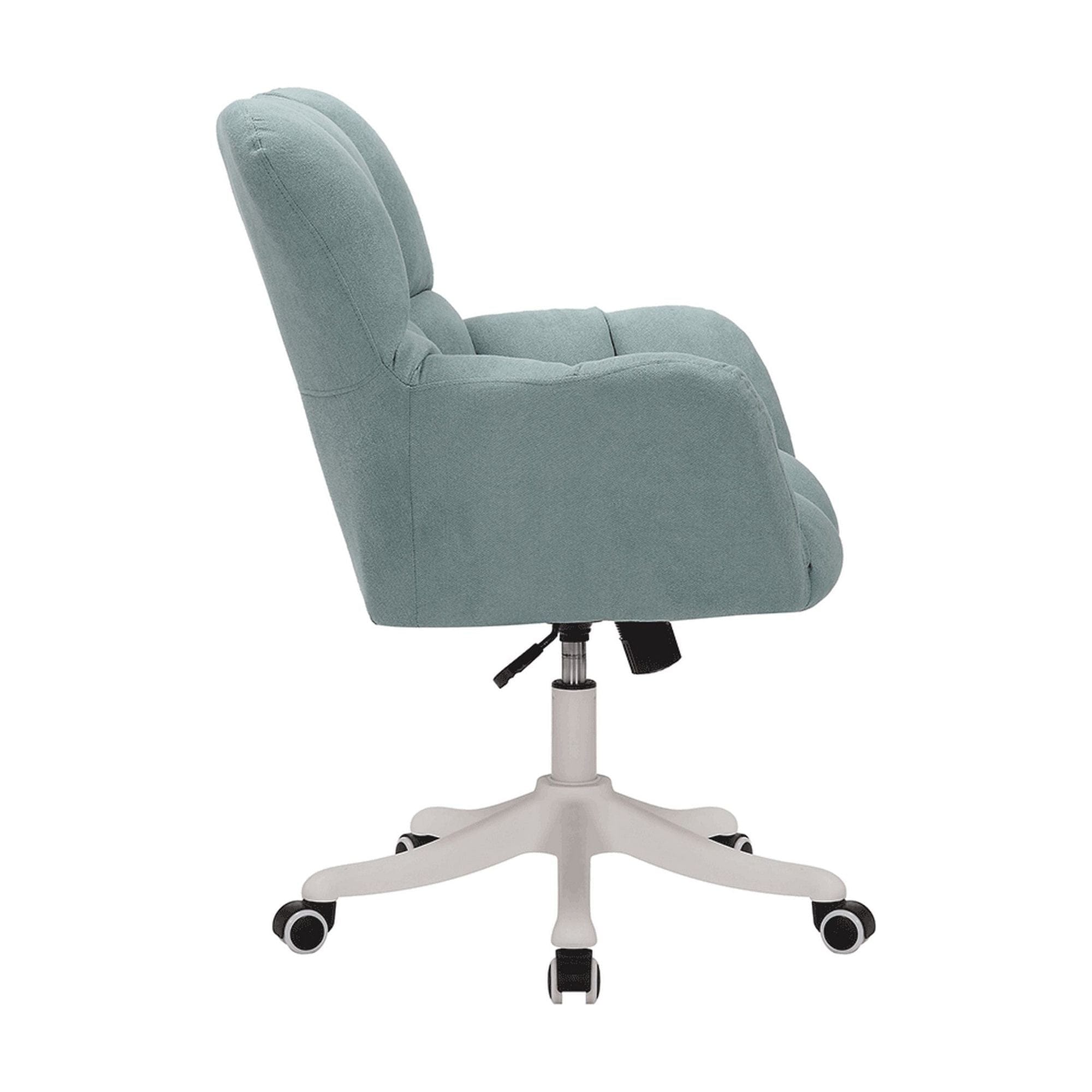 Scaun birou LOREL, verde menta, stofa clasica, 64x67x90/99 cm