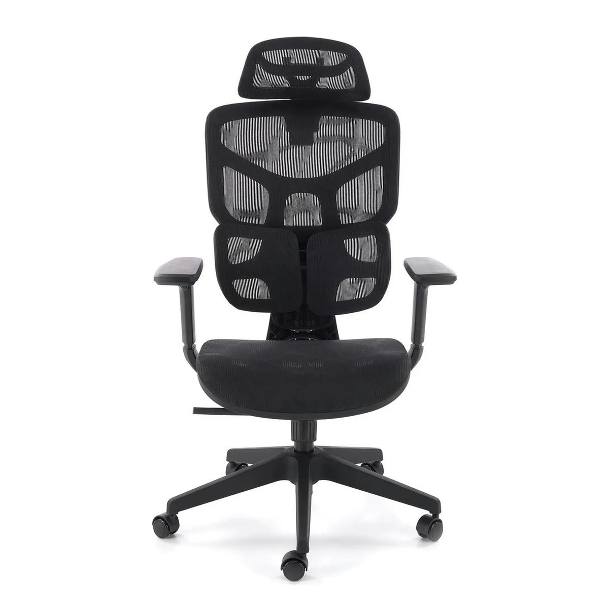 Scaun birou MACAR, negru, stofa clasica/plasa, 71x69x127-133 cm