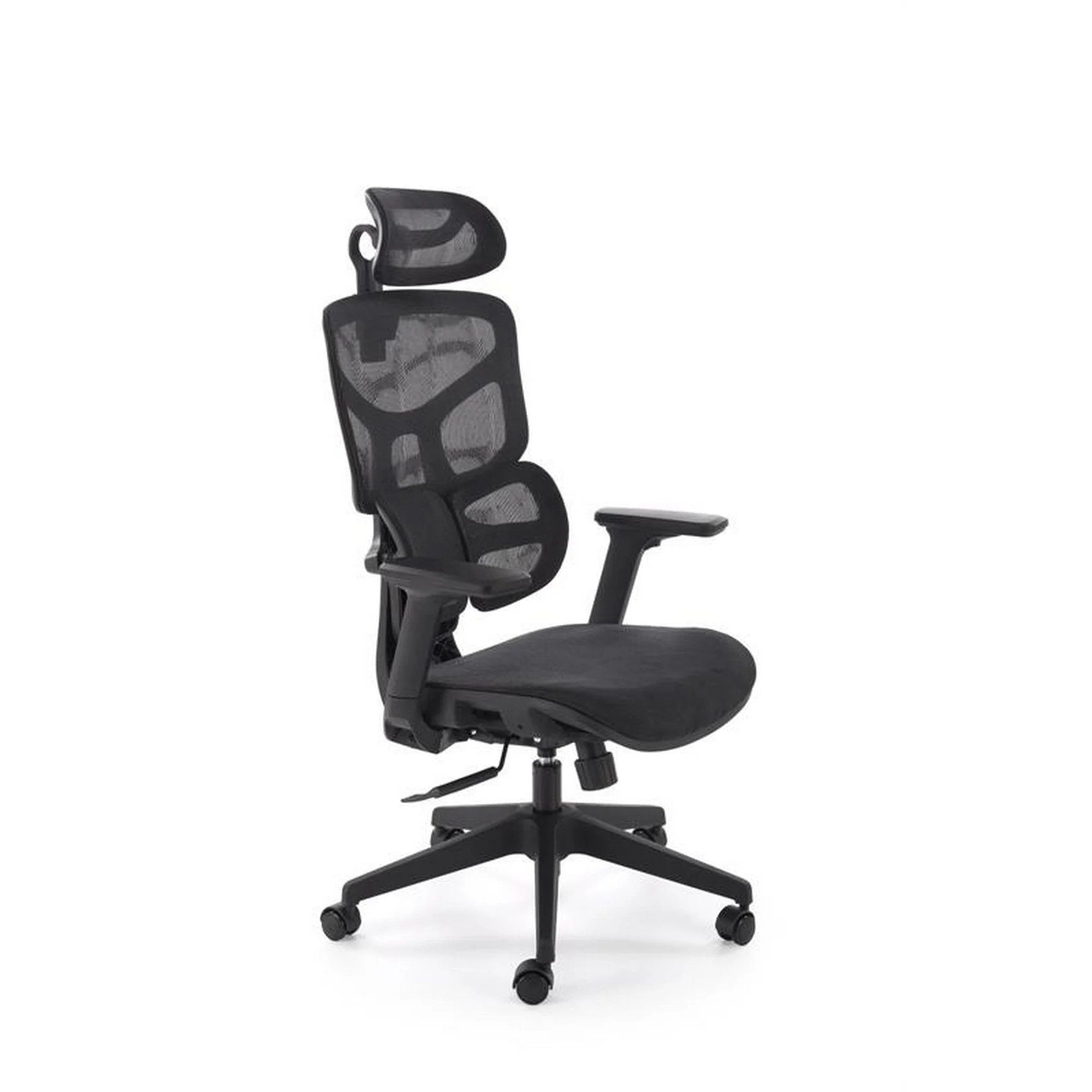 Scaun birou MACAR, negru, stofa clasica/plasa, 71x69x127-133 cm