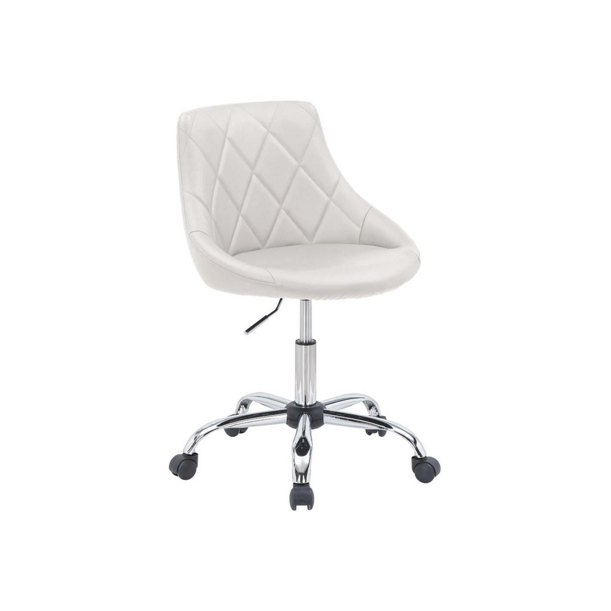 Scaun birou MAJOR, alb, piele ecologica/metal, 55x56x78/90 cm