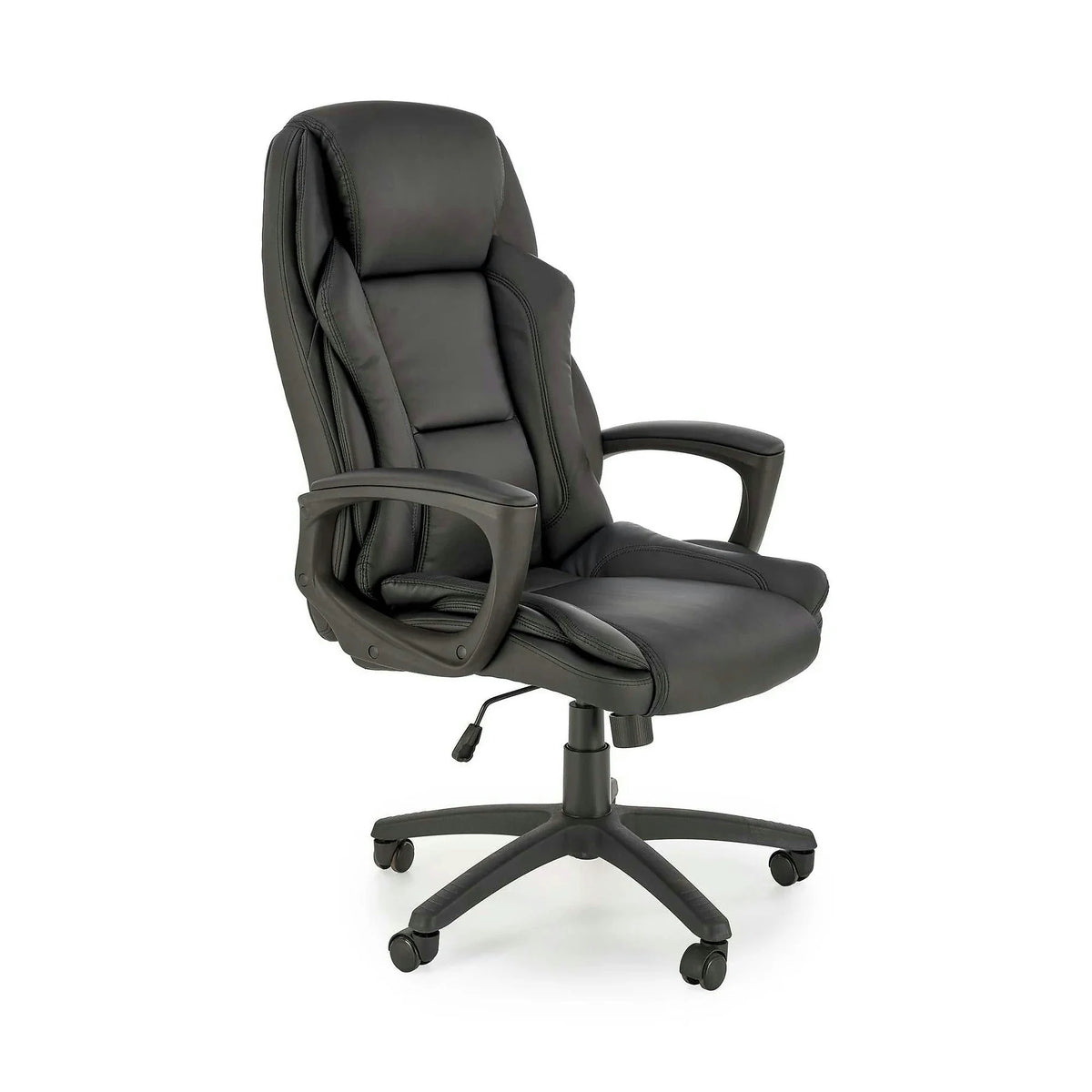 Scaun birou MARIO, negru, piele ecologica, 67x75x114/124 cm