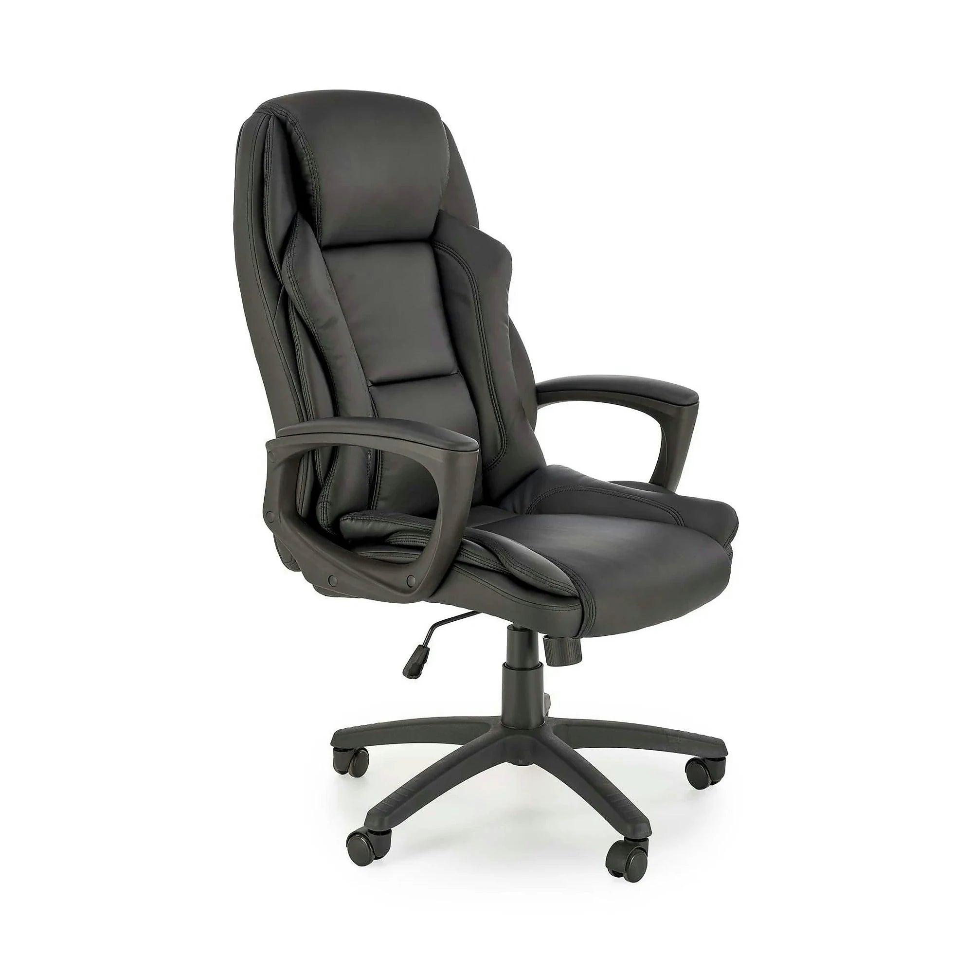 Scaun birou MARIO, negru, piele ecologica, 67x75x114/124 cm