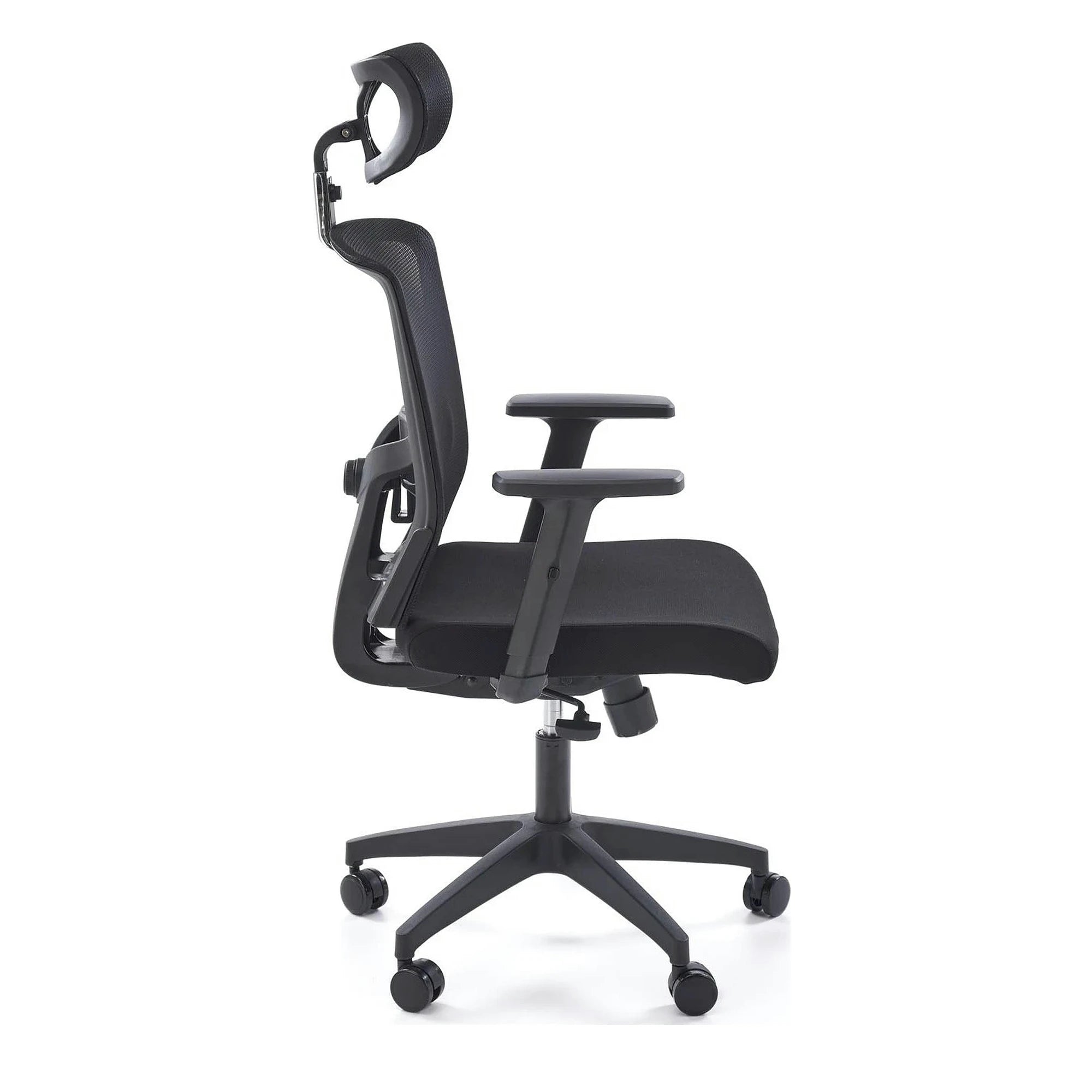 Scaun birou MASON, negru, stofa/plasa, 62x62x120/130 cm