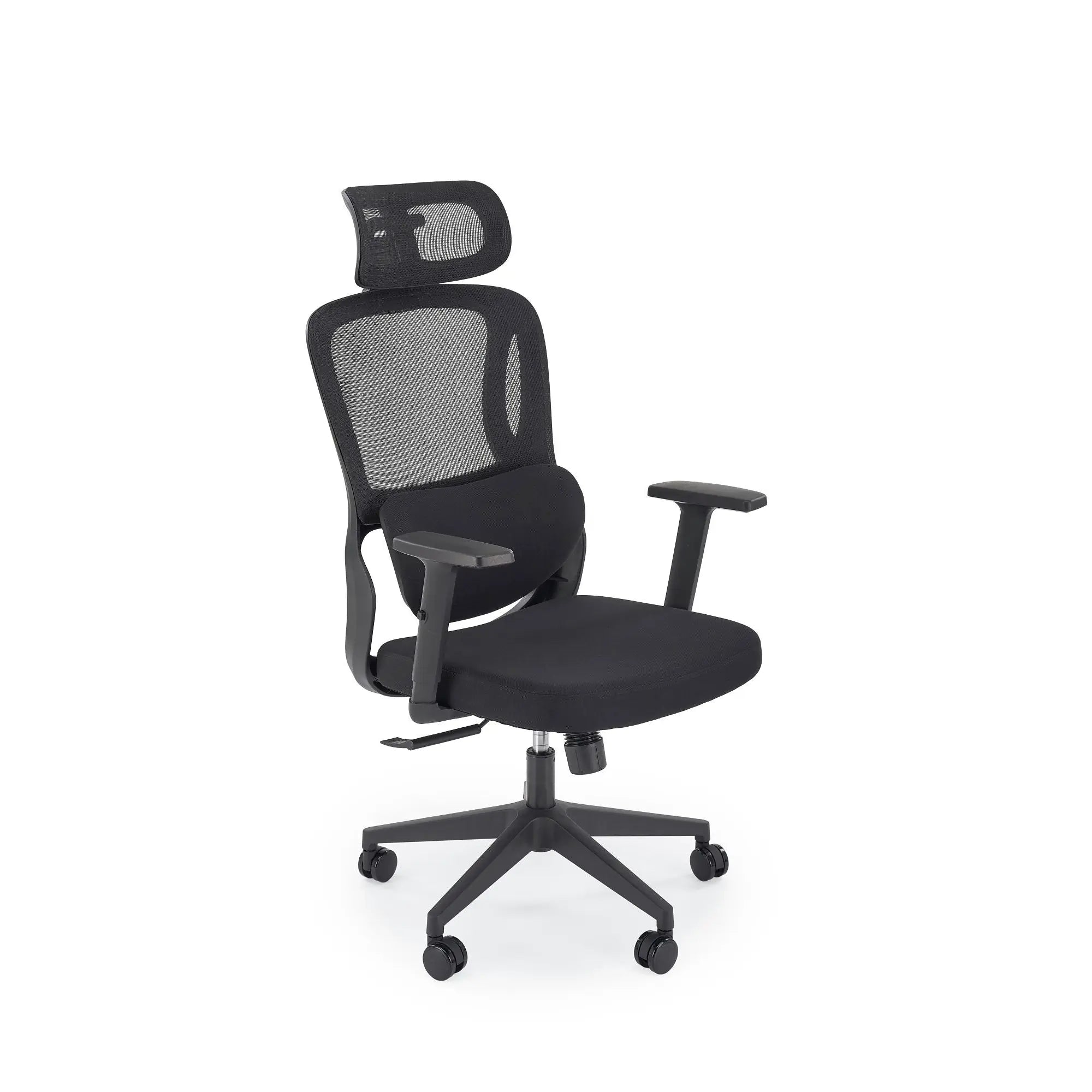 Scaun birou MATEUS, negru, stofa/plasa, 67x70x126/133 cm