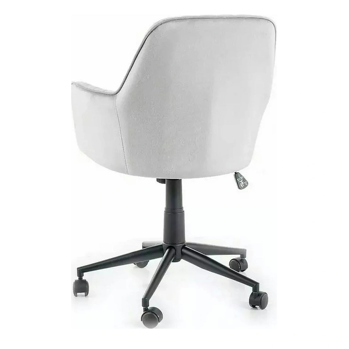 Scaun birou moale Q-886, gri deschis, stofa catifelata/metal, 58x44x83/91 cm