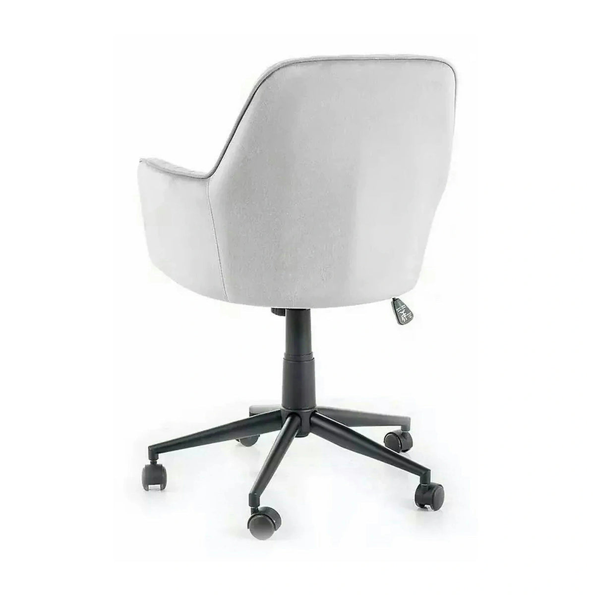 Scaun birou moale Q-886, gri deschis, stofa catifelata/metal, 58x44x83/91 cm