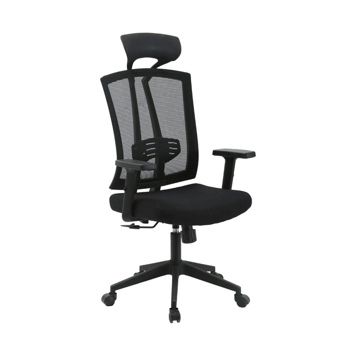 Scaun birou NAO, negru, stofa/plasa, 65x67x122/132 cm