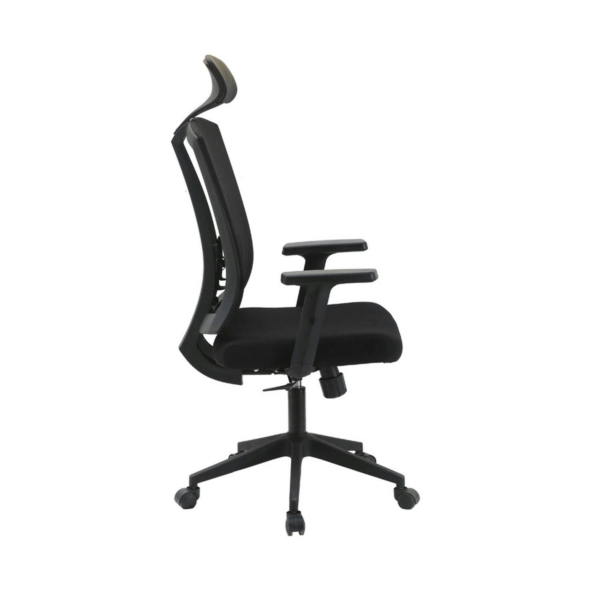 Scaun birou NAO, negru, stofa/plasa, 65x67x122/132 cm