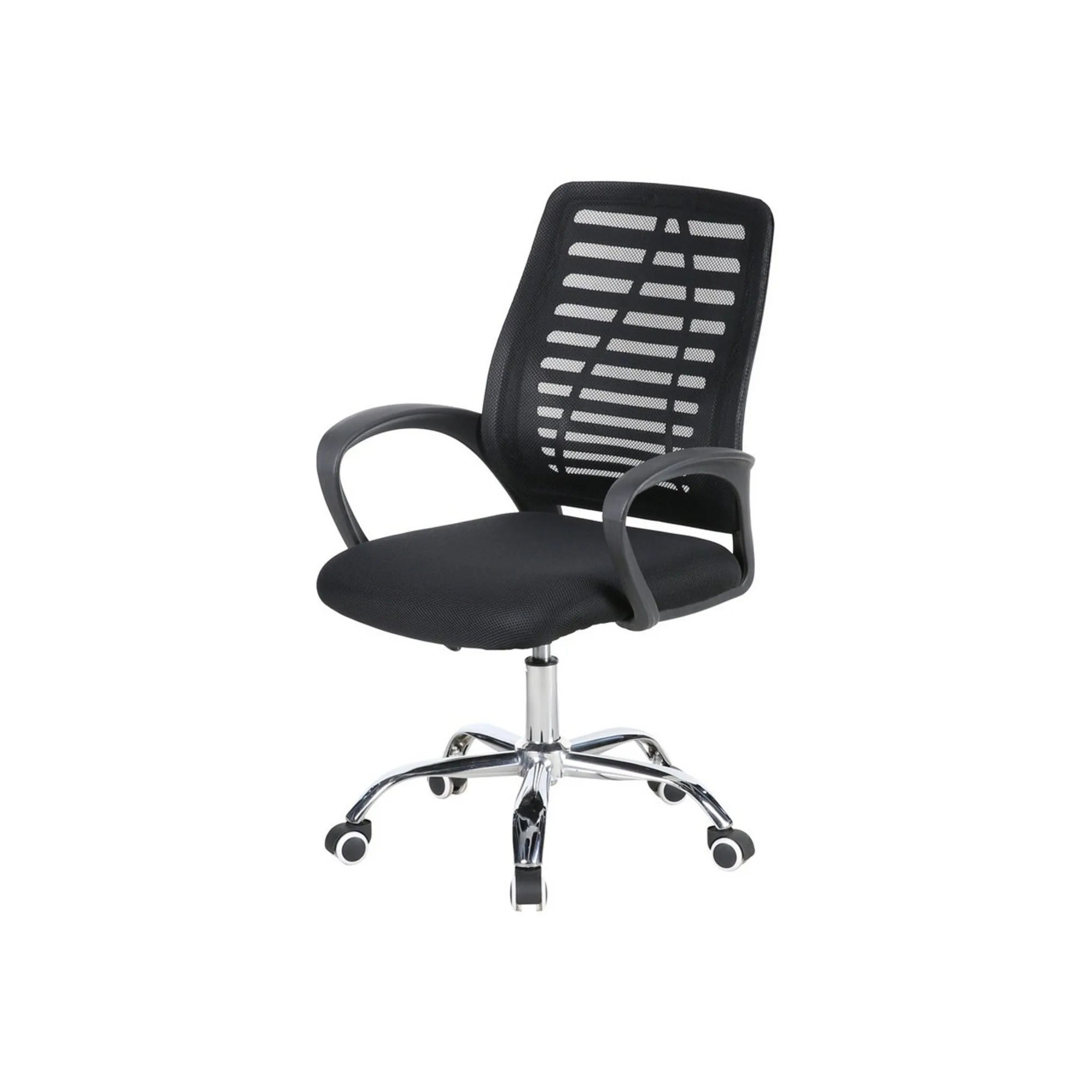 Scaun birou NED, negru, stofa/plasa, 55x61x92/102 cm