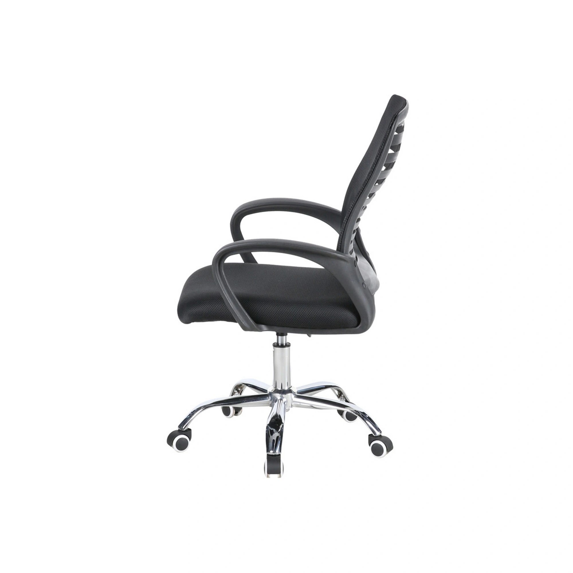 Scaun birou NED, negru, stofa/plasa, 55x61x92/102 cm