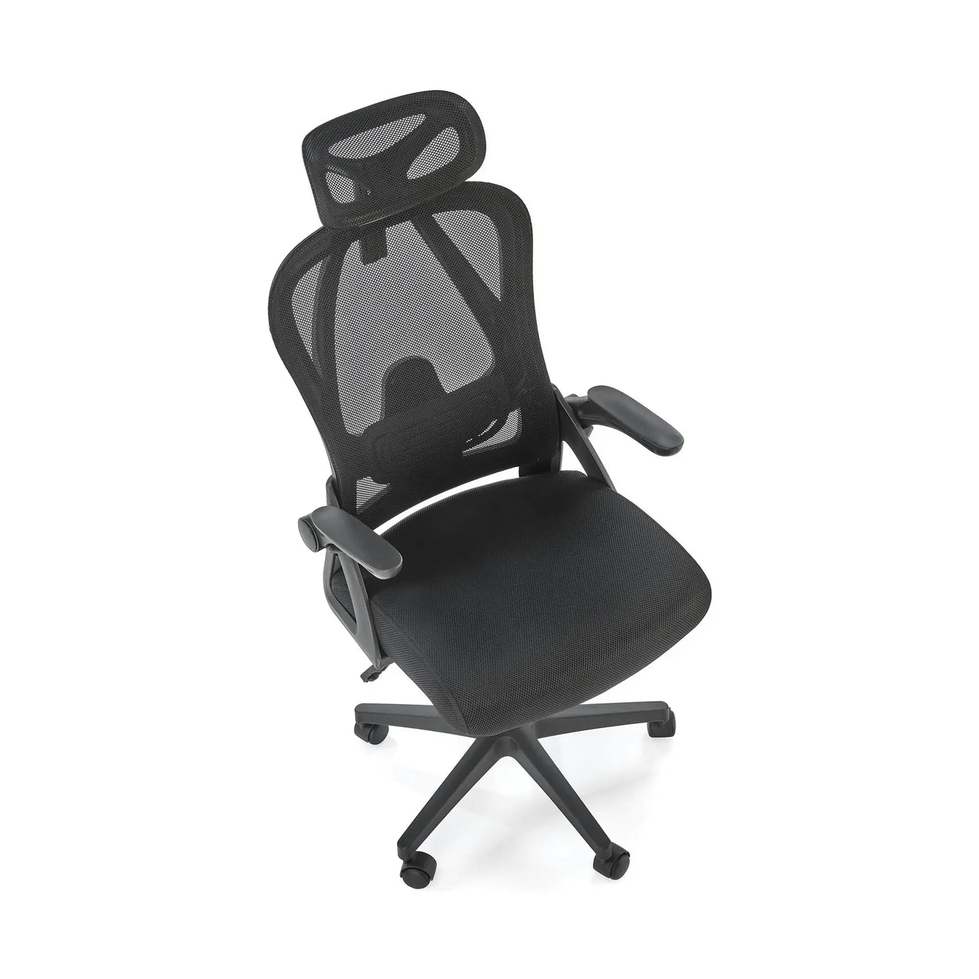 Scaun birou NEGRO, negru, plasa/panza, 59x63x123/130 cm