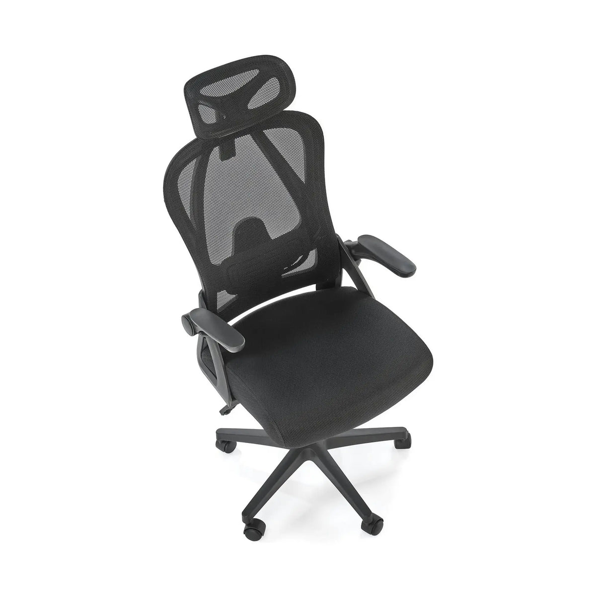 Scaun birou NEGRO, negru, plasa/panza, 59x63x123/130 cm