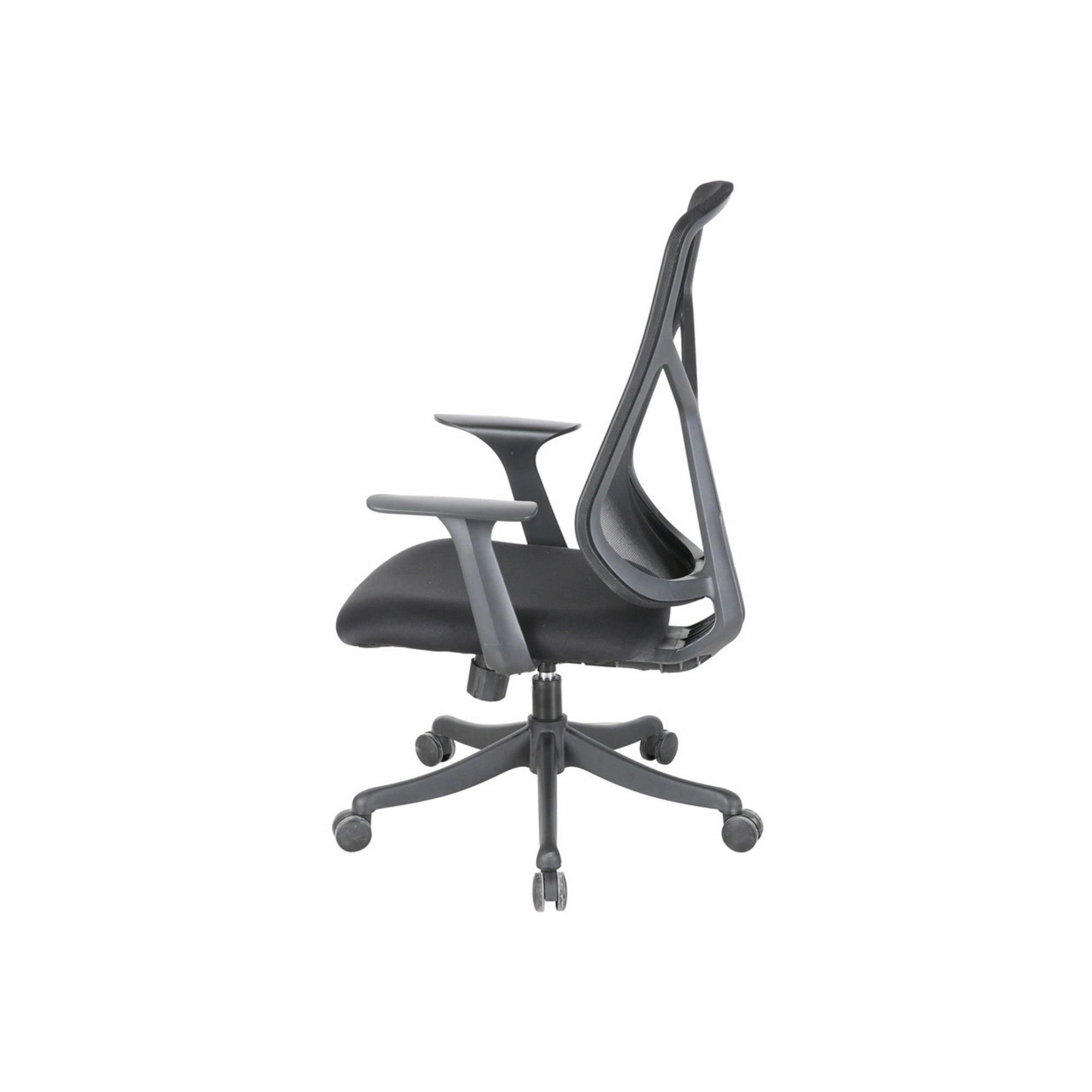 Scaun birou ODO, negru, stofa/plasa, 64x65x107/117 cm