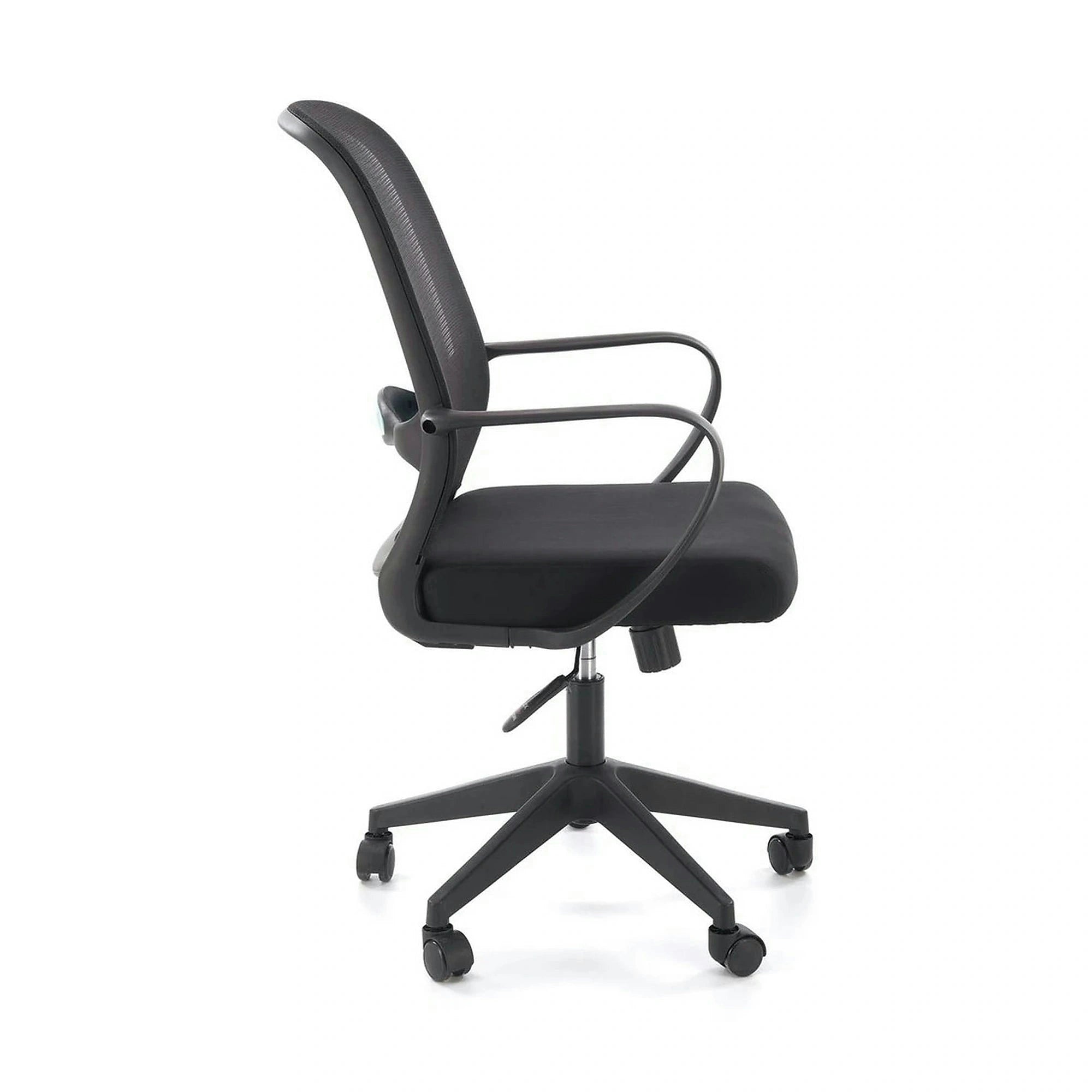 Scaun birou ORCANO, negru, stofa clasica/plastic, 62x65x101/111 cm