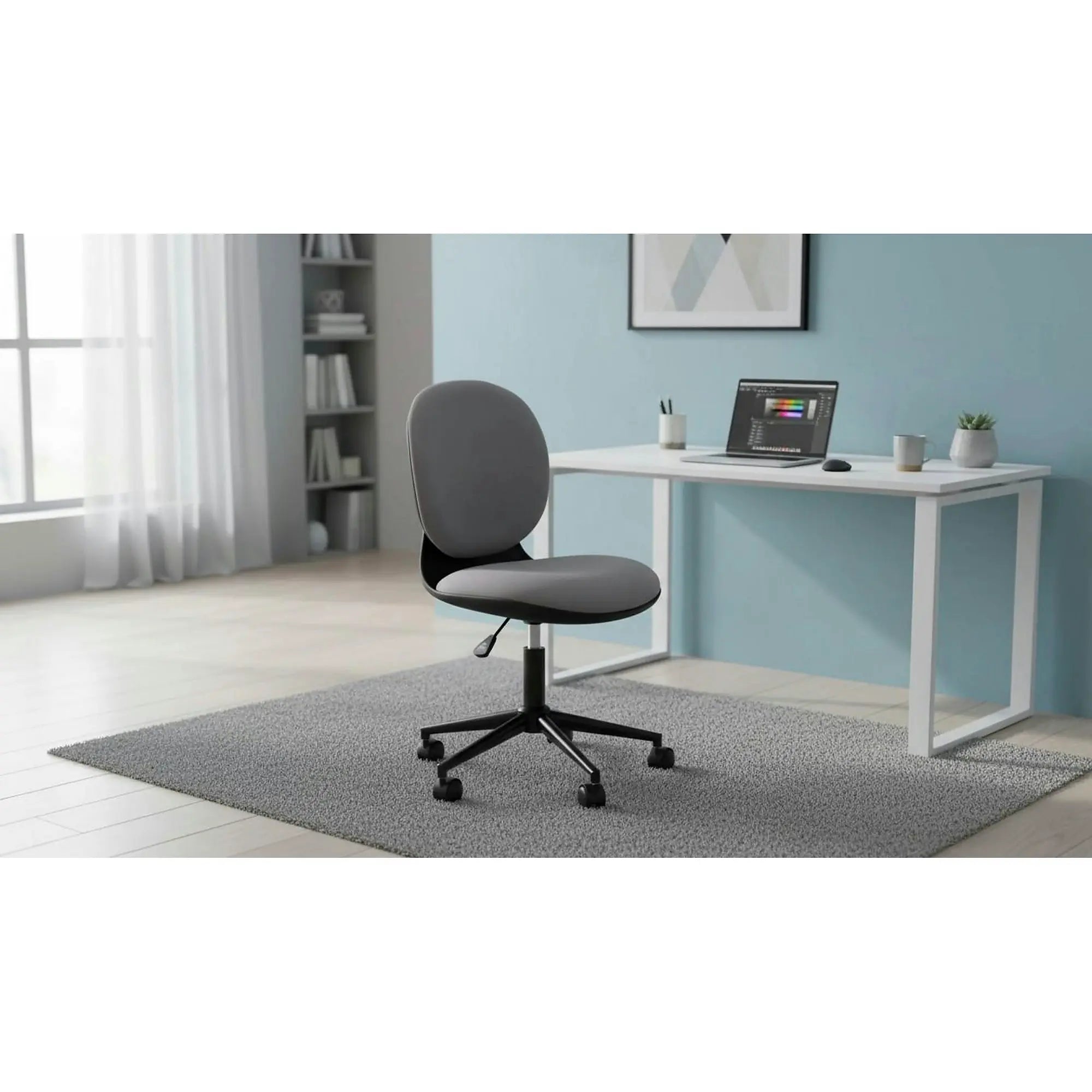 Scaun birou ORION, gri deschis/negru, stofa clasica/polipropilena, 46x55x89/99 cm