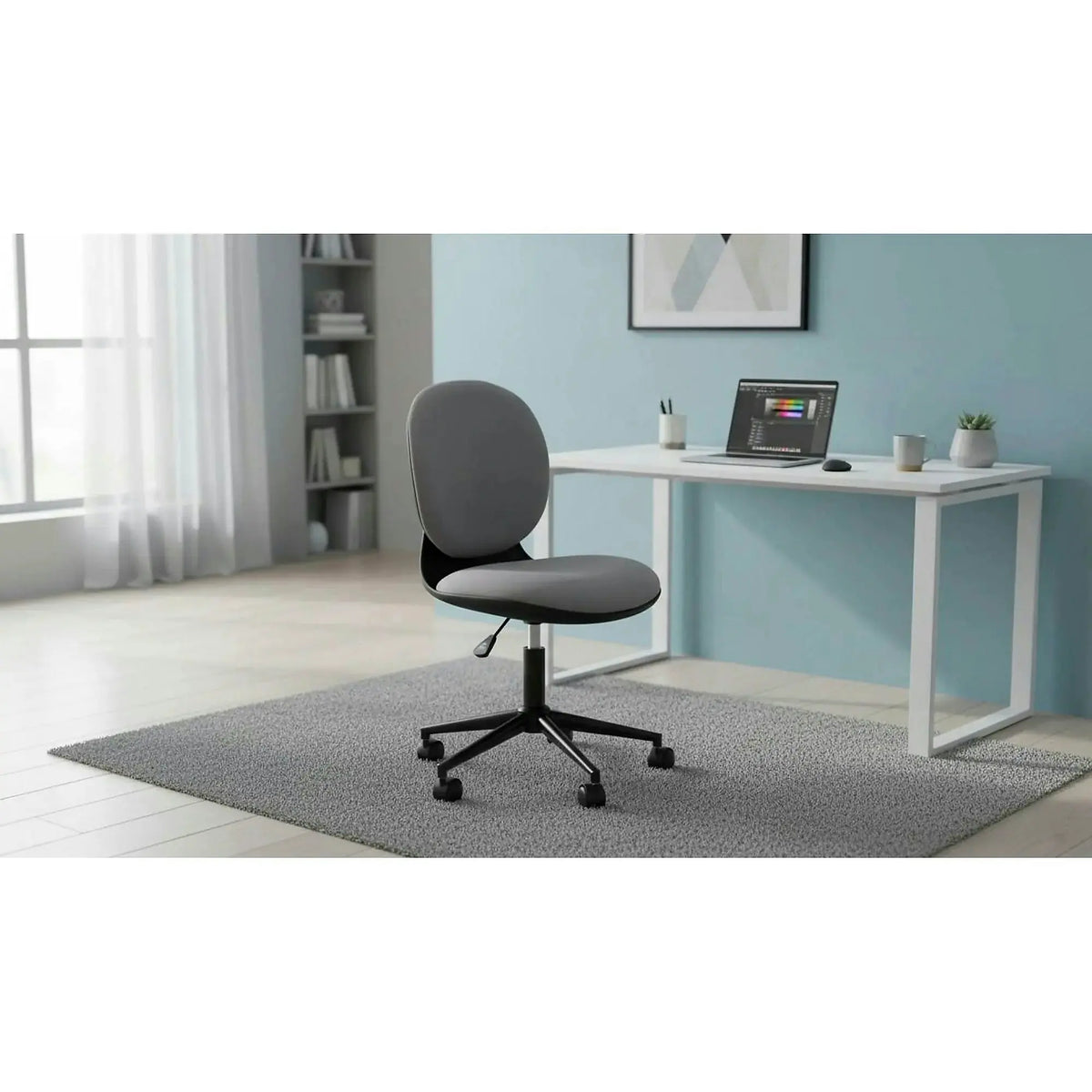 Scaun birou ORION, gri deschis/negru, stofa clasica/polipropilena, 46x55x89/99 cm