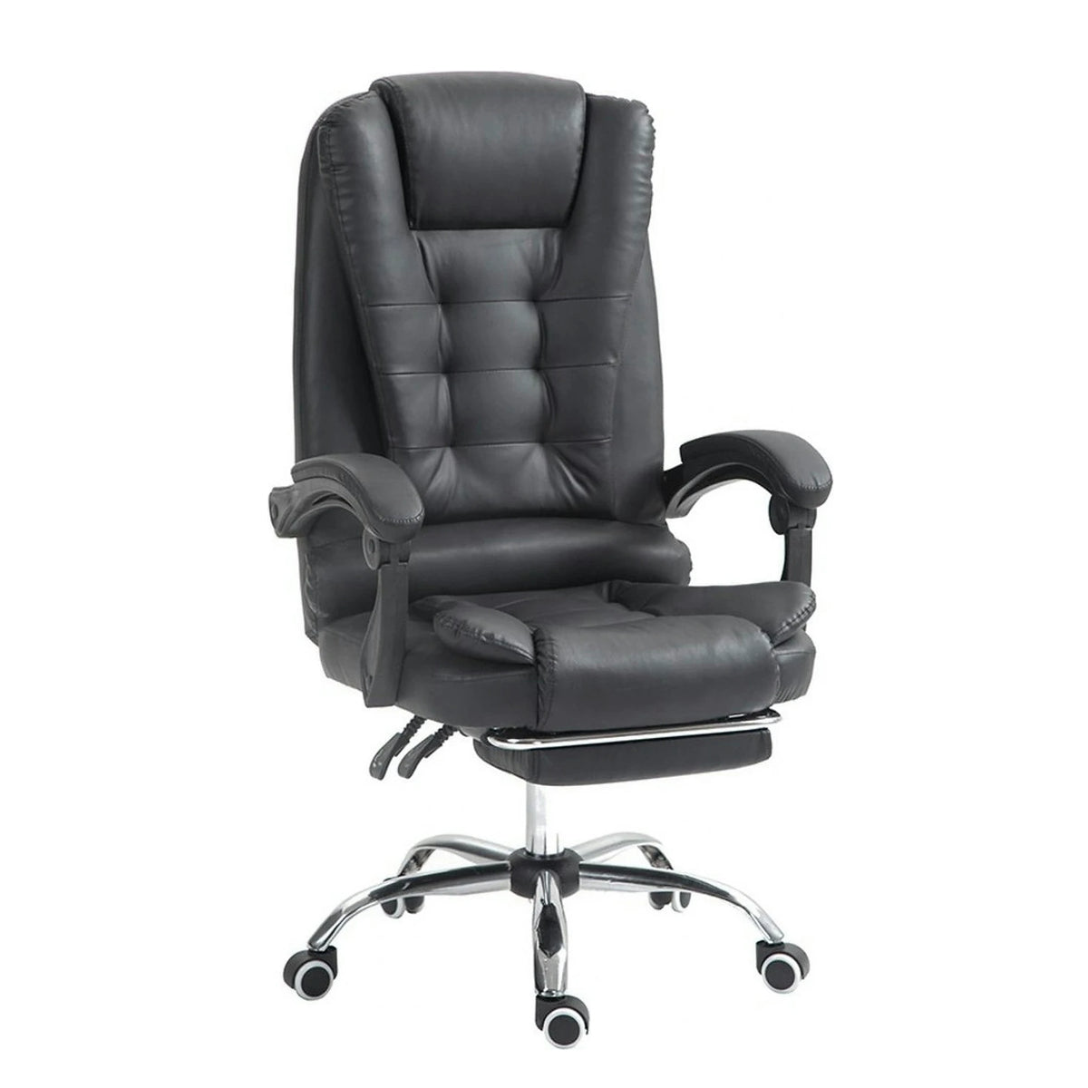 Scaun birou OSKAR, negru, piele ecologica, 62x62x100/110 cm
