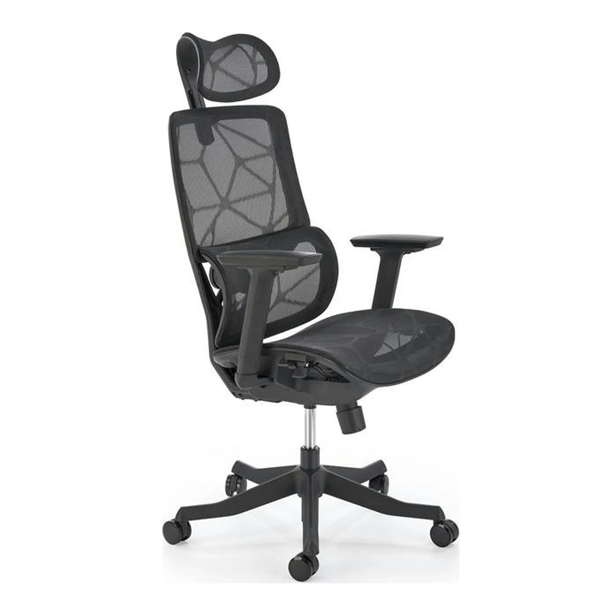 Scaun birou OSVALDO, negru, plasa, 68x74x122/128 cm