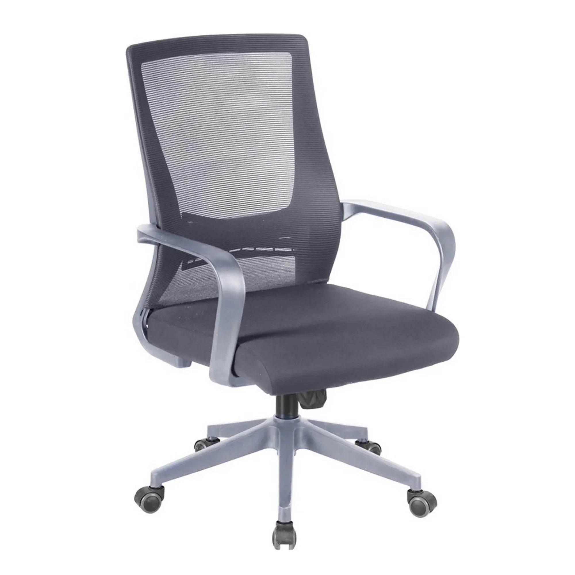 Scaun birou OZI, gri, stofa/plasa, 63x63x99/109 cm