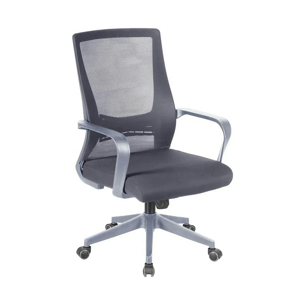 Scaun birou OZI, gri, stofa/plasa, 63x63x99/109 cm