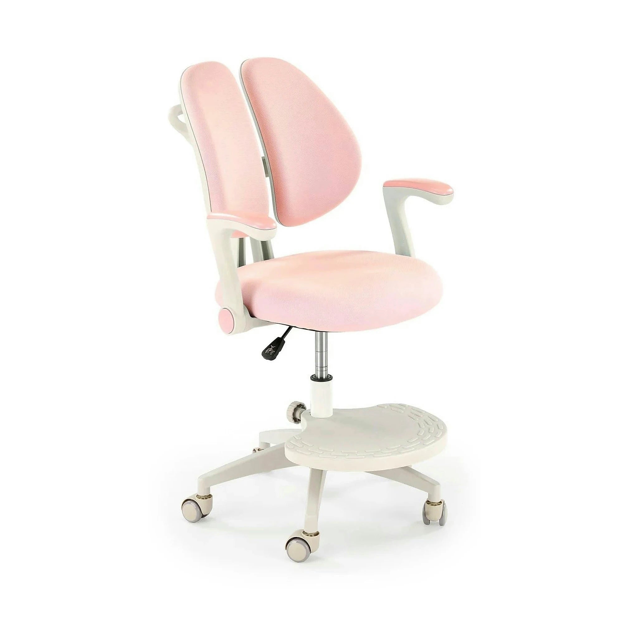 Scaun birou PANCO, roz/bej, stofa/polipropilena, 58x77x88/100 cm