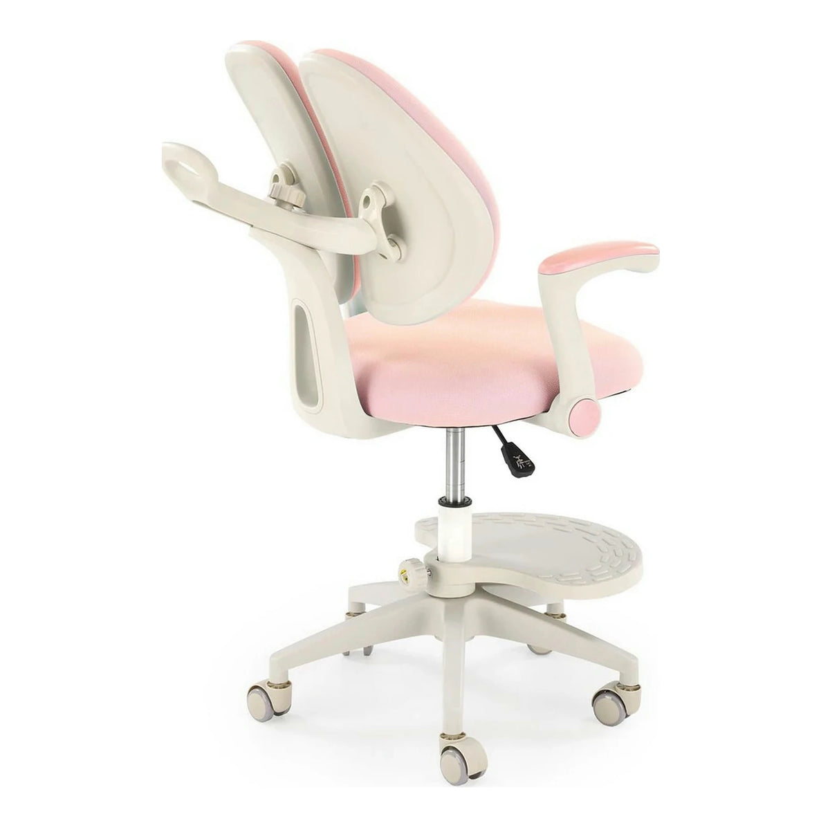Scaun birou PANCO, roz/bej, stofa/polipropilena, 58x77x88/100 cm
