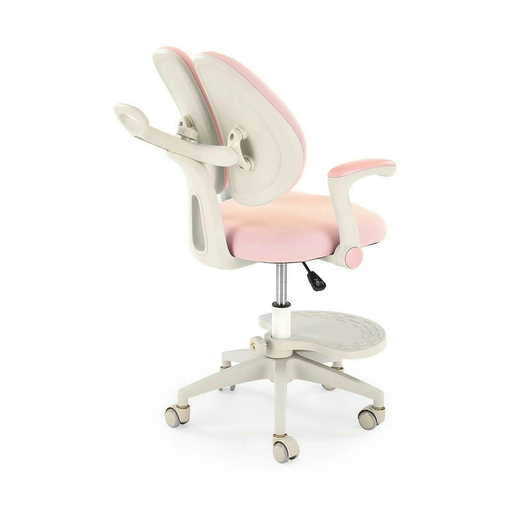 Scaun birou PANCO, roz/bej, stofa/polipropilena, 58x77x88/100 cm