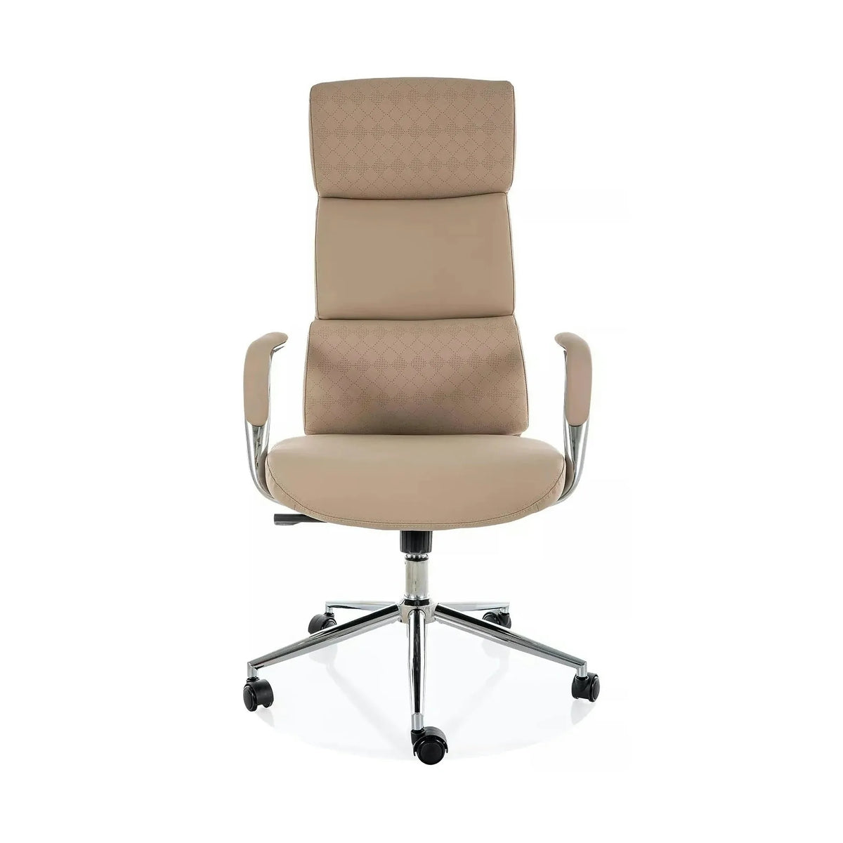 Scaun birou Q-03, bej, piele ecologică, 64x48x119 cm