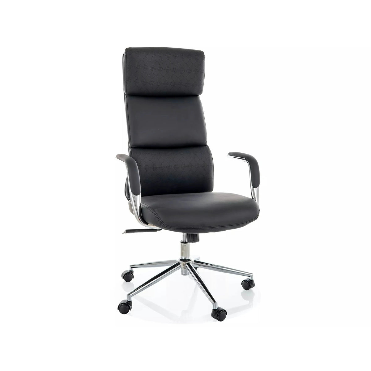 Scaun birou Q-03, negru, piele ecologică, 64x48x119 cm