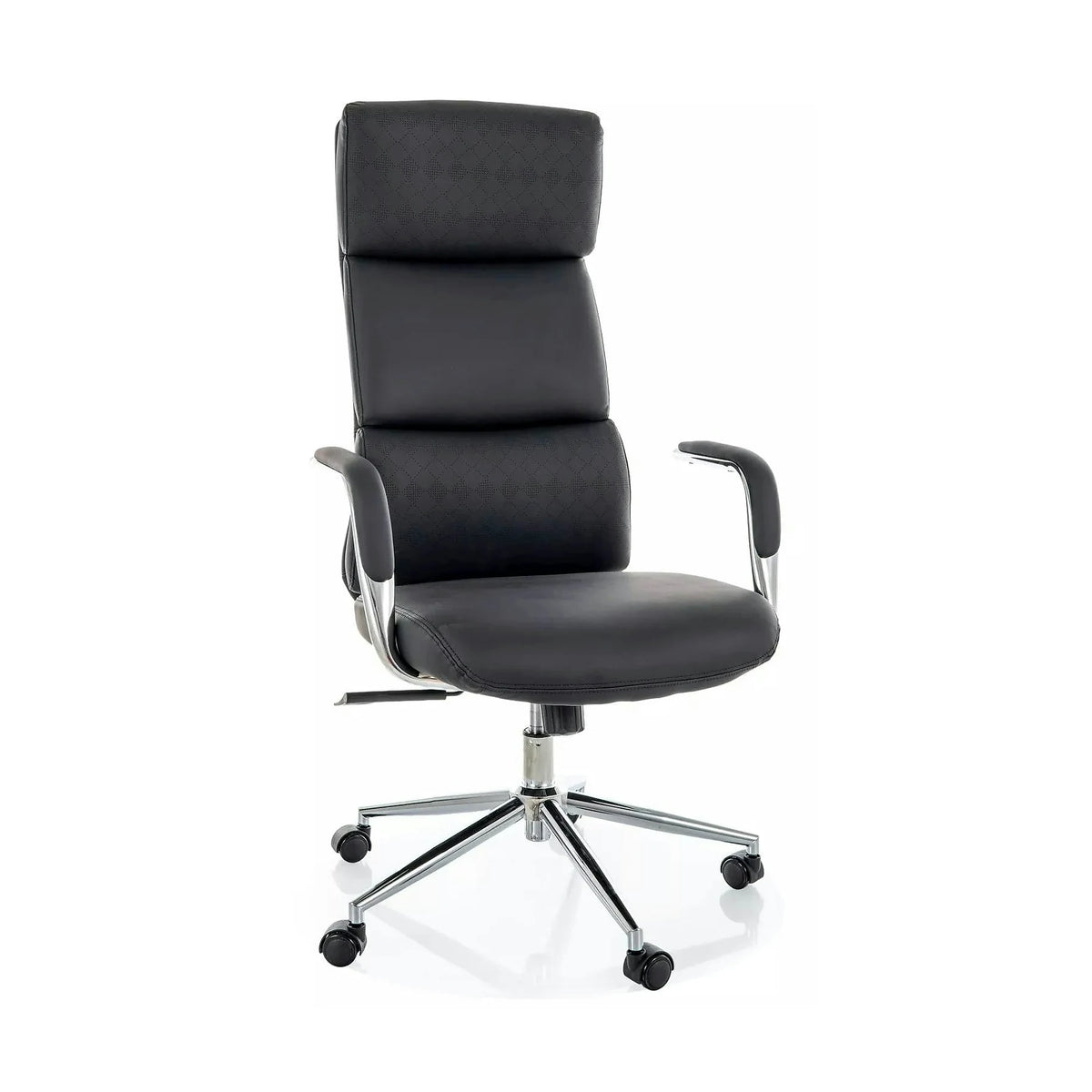 Scaun birou Q-03, negru, piele ecologică, 64x48x119 cm
