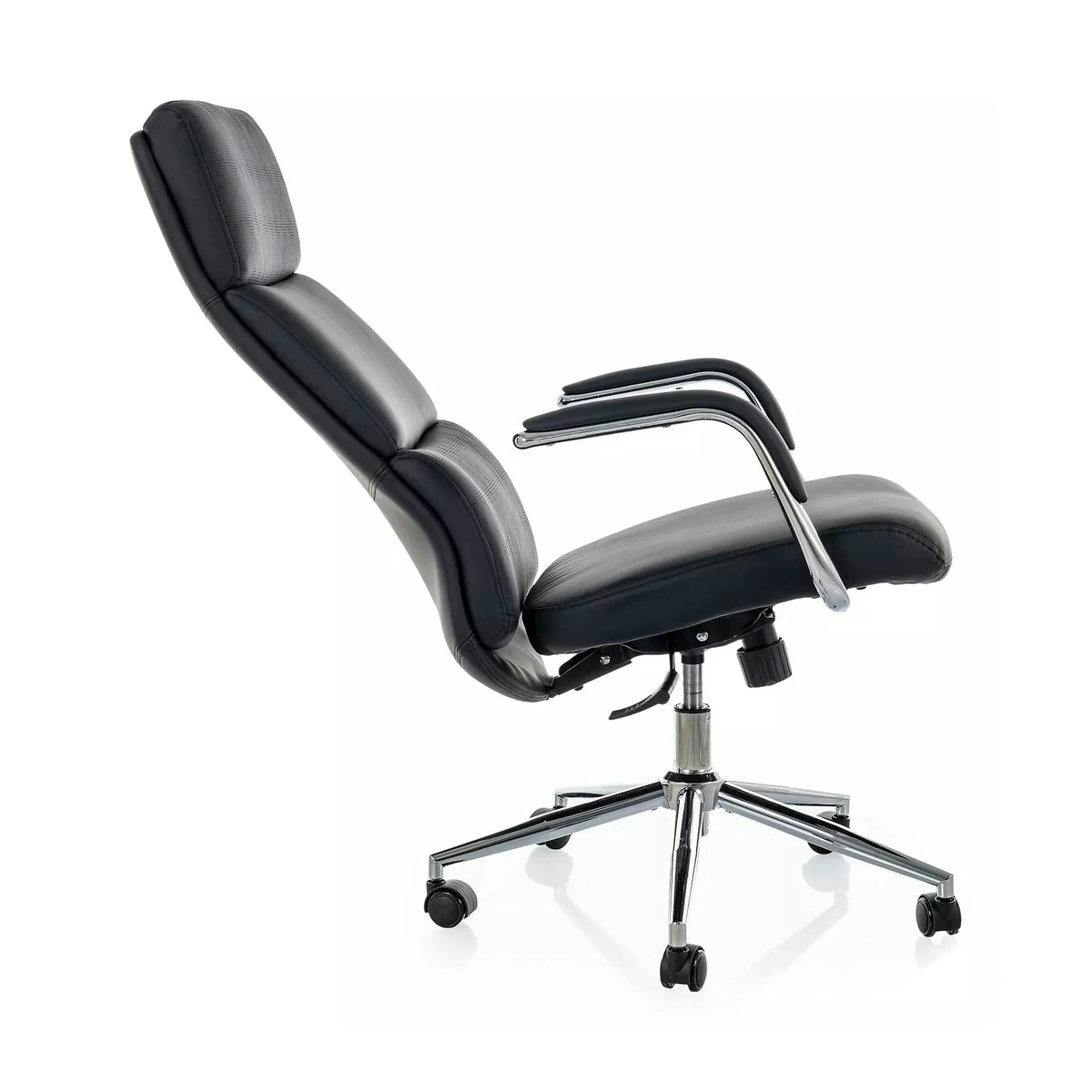 Scaun birou Q-03, negru, piele ecologică, 64x48x119 cm