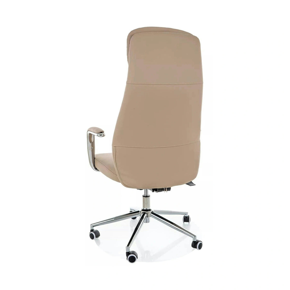 Scaun birou Q-05, bej, piele ecologică, 65x50x117 cm