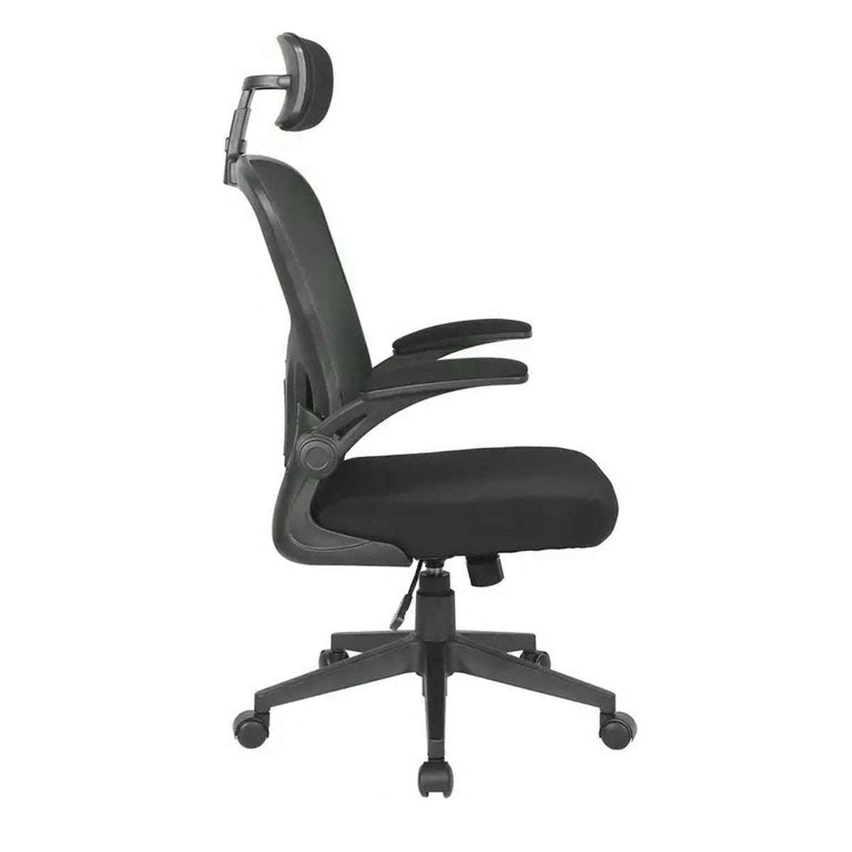 Scaun birou Q-060, negru, stofa/plasa, 66x50x118/126 cm