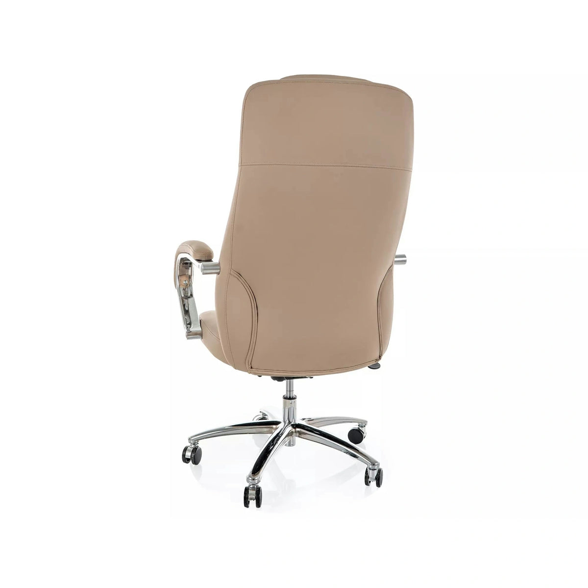 Scaun birou Q-07, bej, piele ecologică, 68x51x116 cm