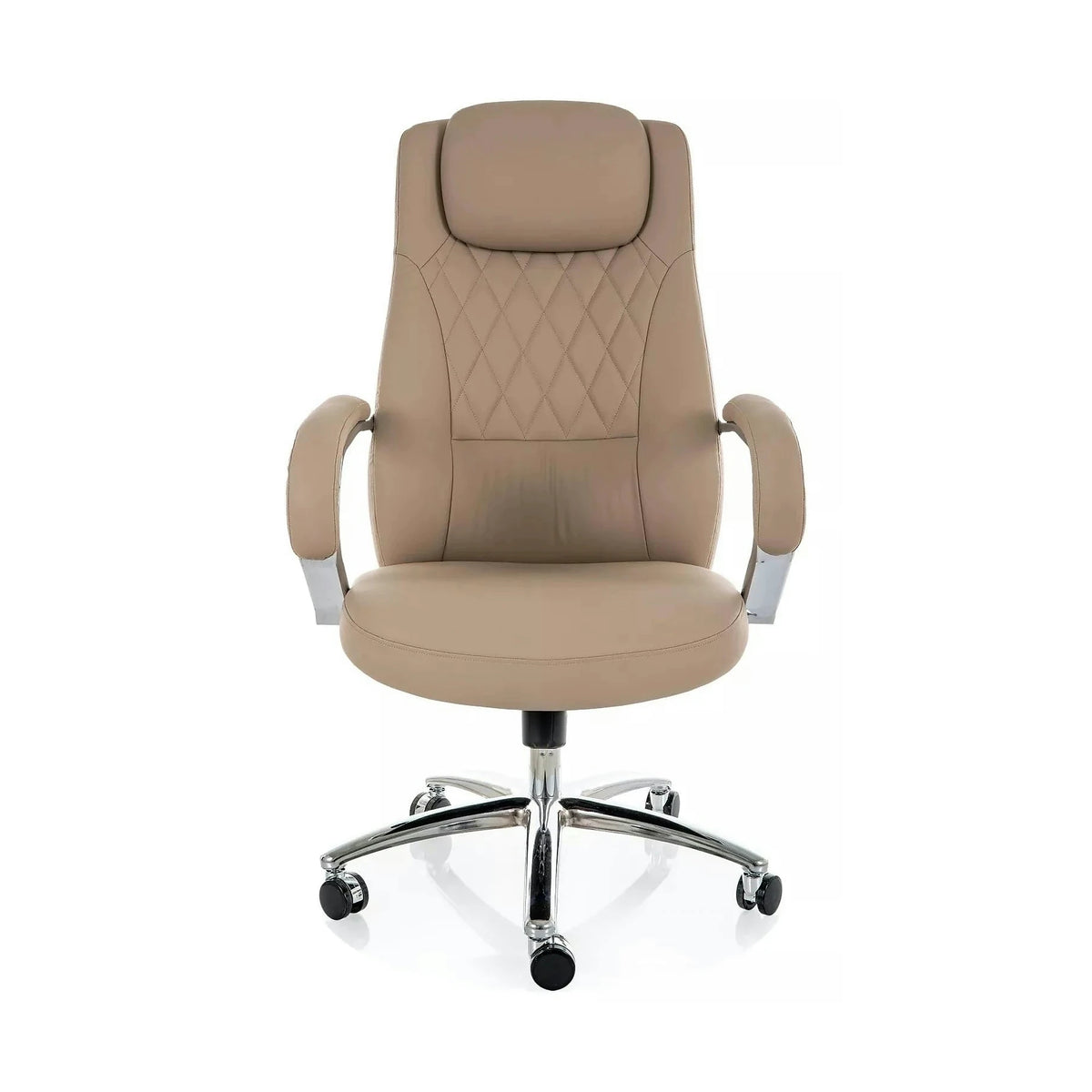 Scaun birou Q-07, bej, piele ecologică, 68x51x116 cm