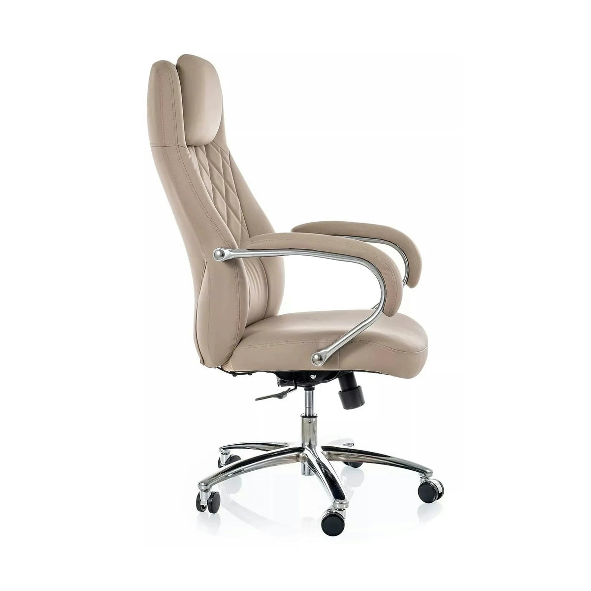 Scaun birou Q-07, bej, piele ecologică, 68x51x116 cm