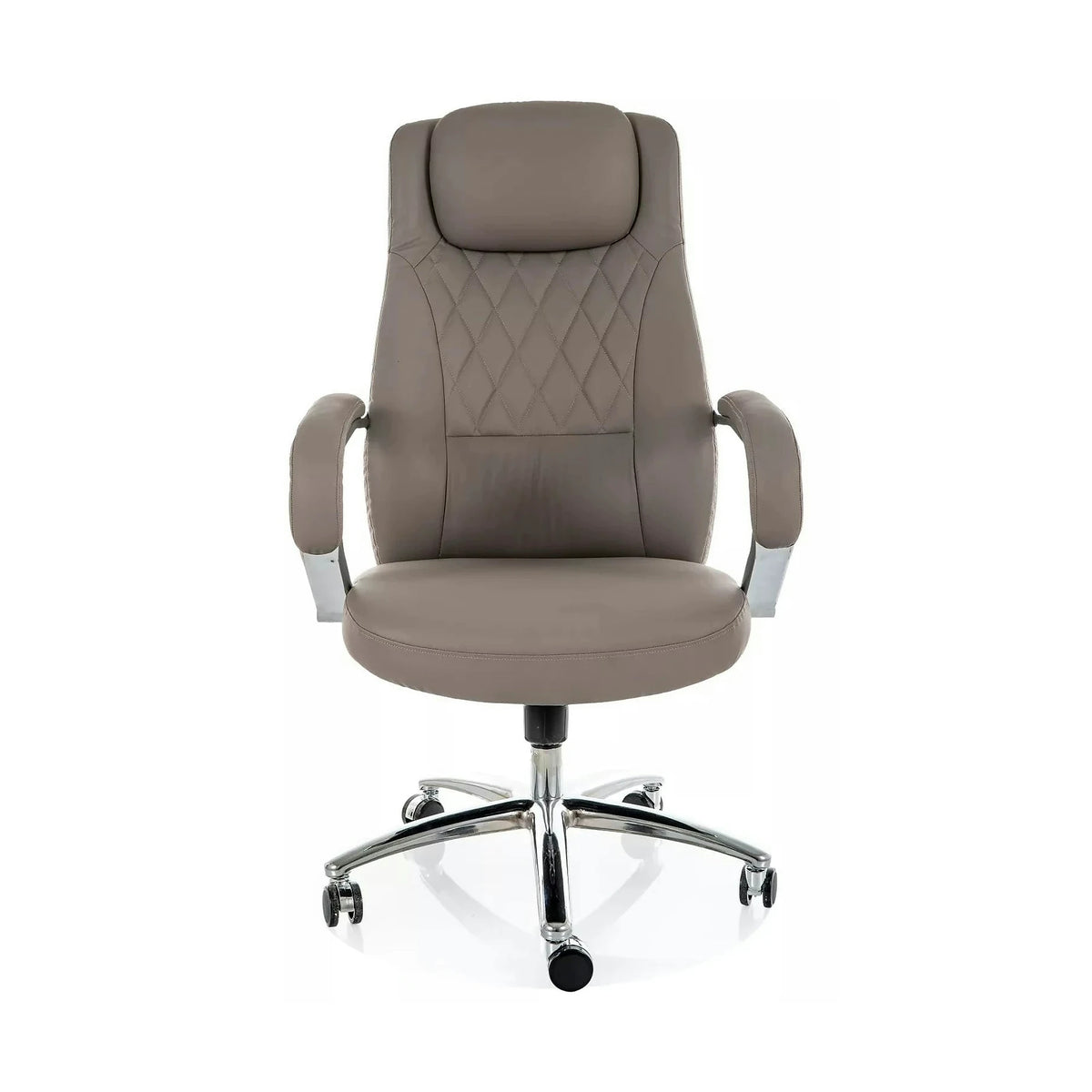 Scaun birou Q-07, gri, piele ecologică, 68x51x116 cm