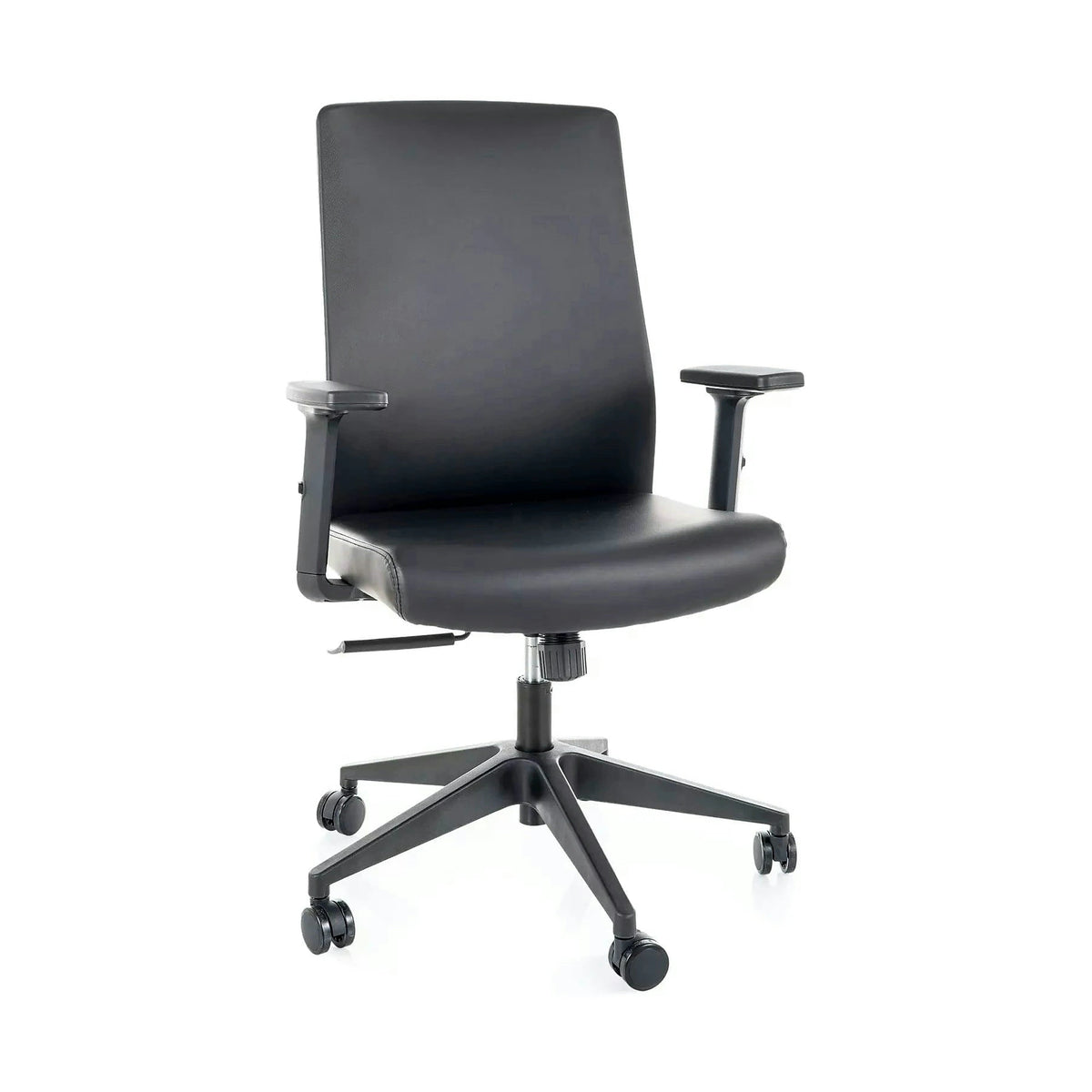 Scaun birou Q-085, negru, piele ecologică, 64x44x100 cm