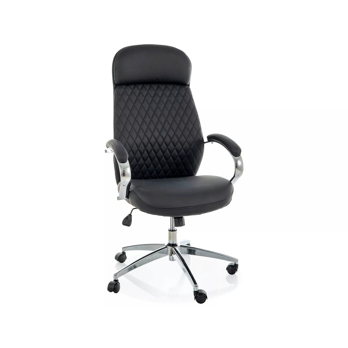 Scaun birou Q-09, negru, piele ecologică, 64x48x118 cm
