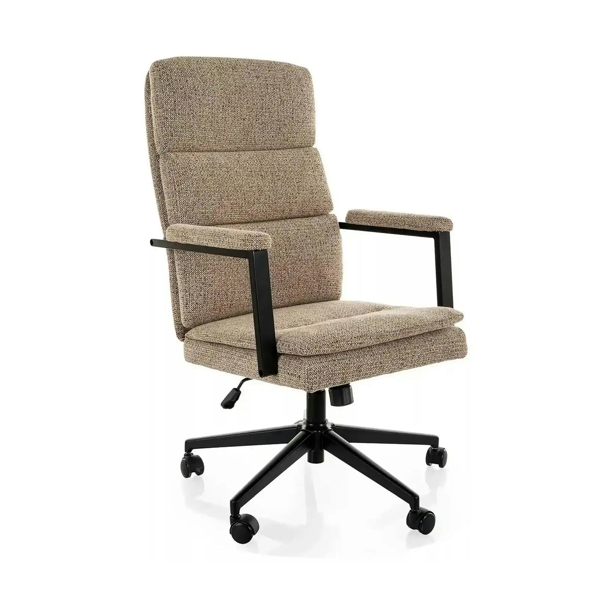 Scaun birou Q-090, bej închis, stofă, 62x48x106 cm