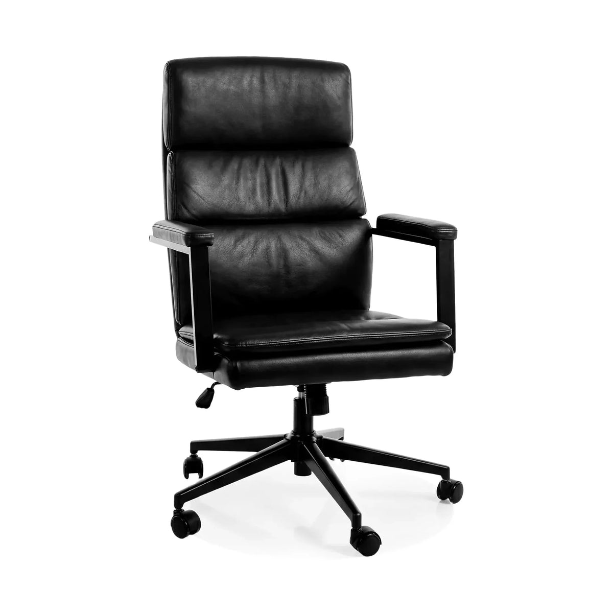 Scaun birou Q-090, negru, piele ecologică, 62x48x106 cm